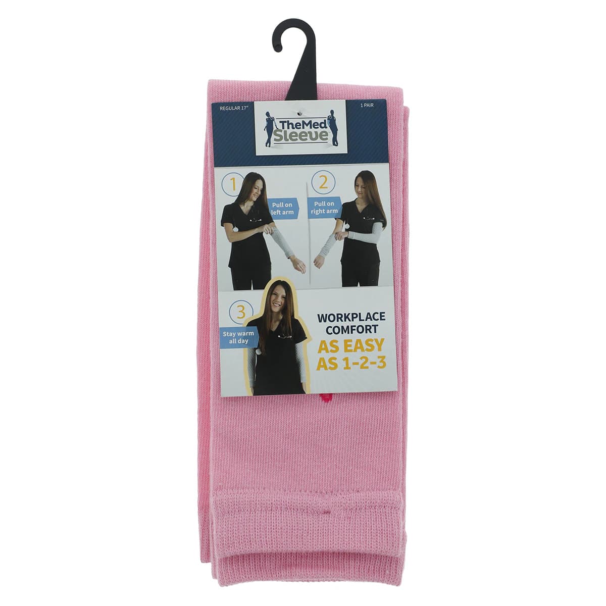 Med Sleeve Pink Ribbon, Adult Unisex, One Size, Nylon/Spandex, 1/Pair thumbnail 2