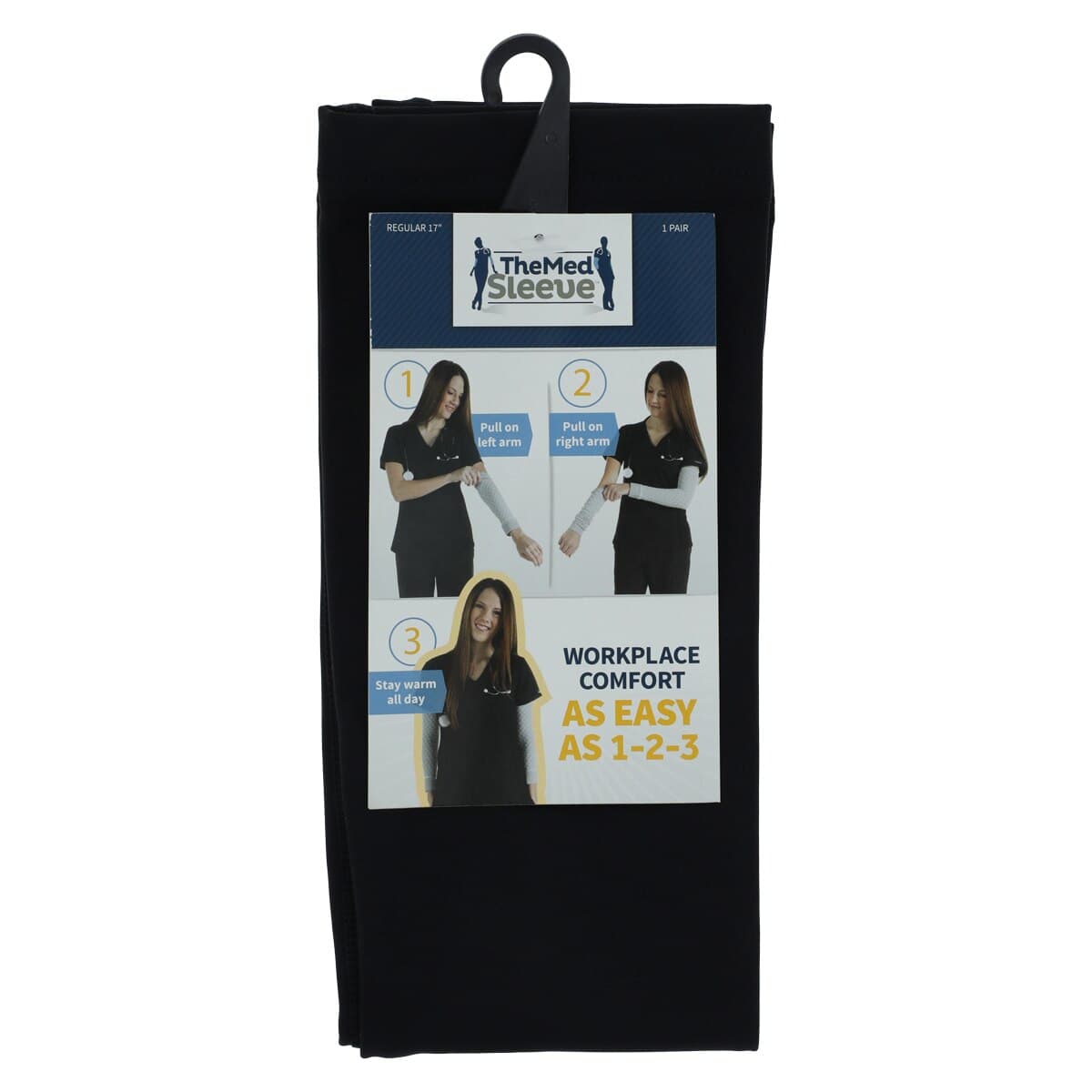 Med Sleeves Spandex, Adult Unisex, Black, Medium (S-M), 1/Pair thumbnail 2