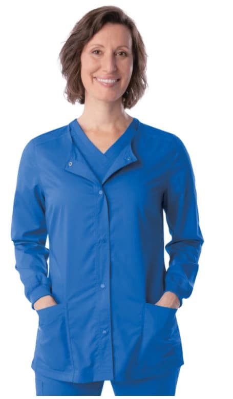 ScrubZone by Landau Warm-Up Jacket, 4-Pocket, Long Sleeves, 4X-Large, Ceil Blue - Jacket Warm-Up 4 Pkt - Image 1