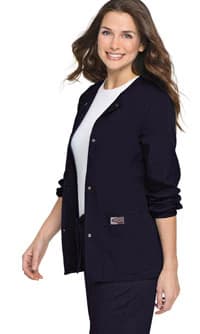 ScrubZone by Landau Warm-Up Jacket, 4 Pocket, Women's, X-Small, Black - Jacket Warm-Up 4 Pkt - Image 1