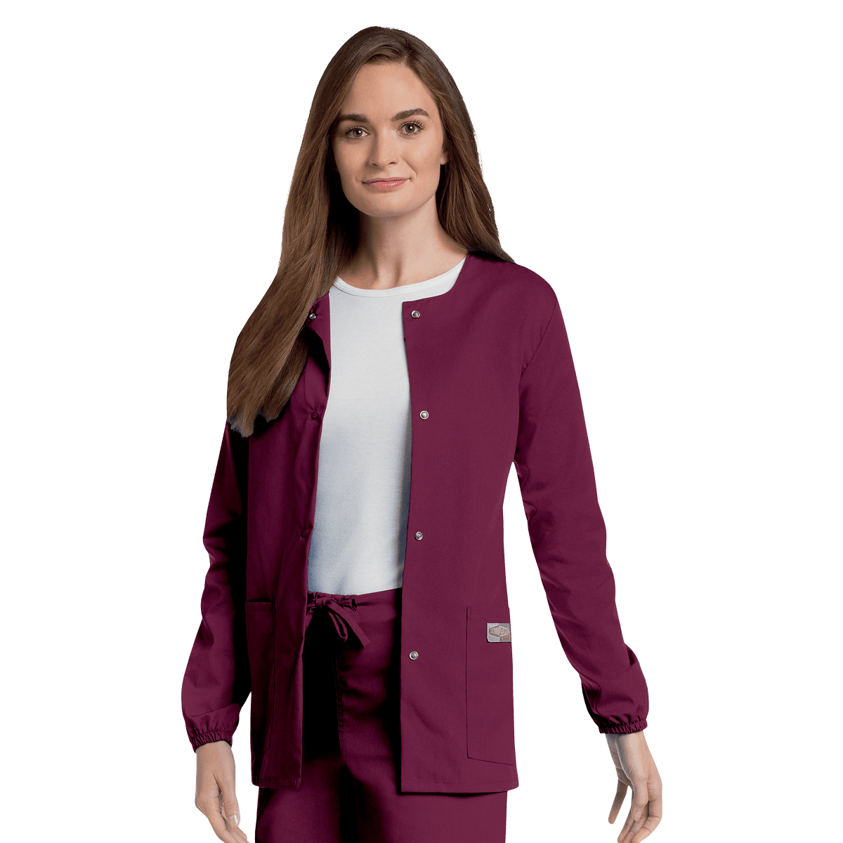 Scrubzone Warm-Up Jacket, 4 Pocket, 3X Large, Wine - Jacket Warm-Up 4 Pkt - Image 1