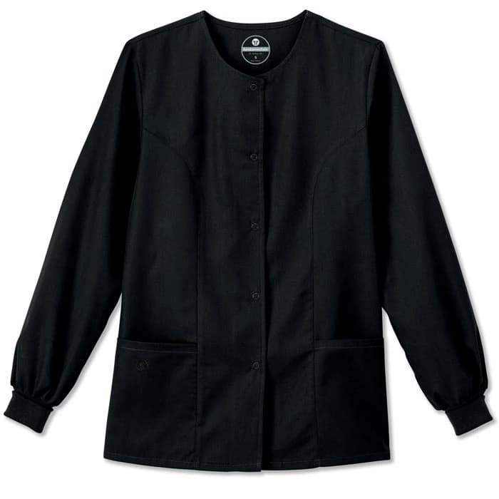 White Swan Ladies Snap Front Warm-Up Jacket, Black, Small, Each - Jacket Ladies SnapFront WarmUp - Image 1