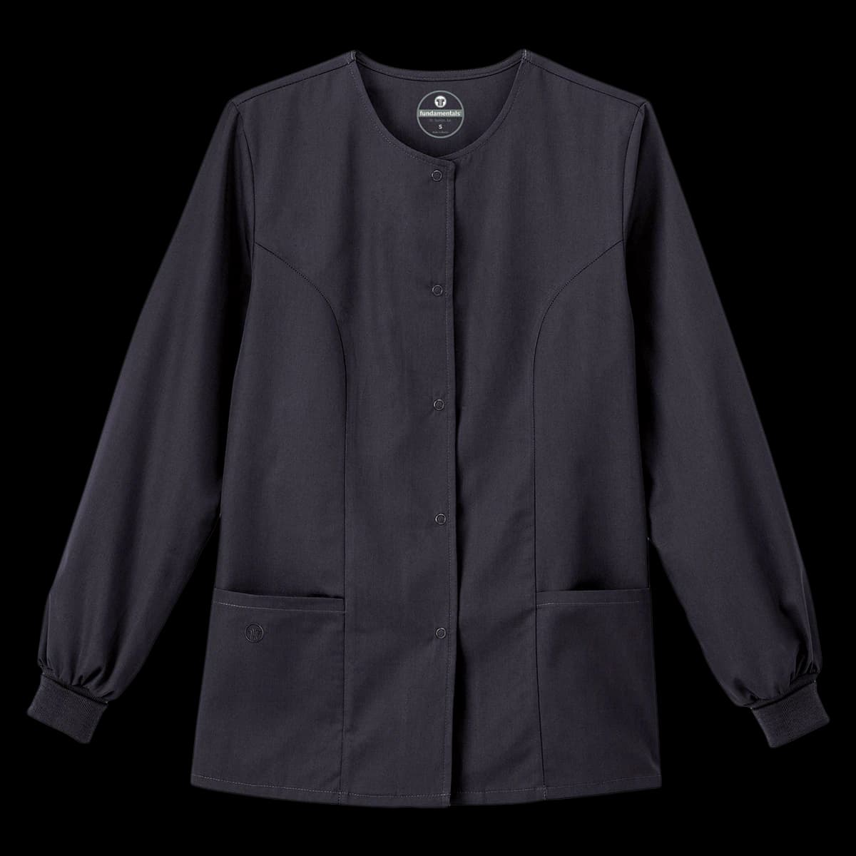 White Swan Ladies Snap Front Warm-Up Jacket, Charcoal, Small, 2 Pockets - Jacket Ladies SnapFront WarmUp - Image 1