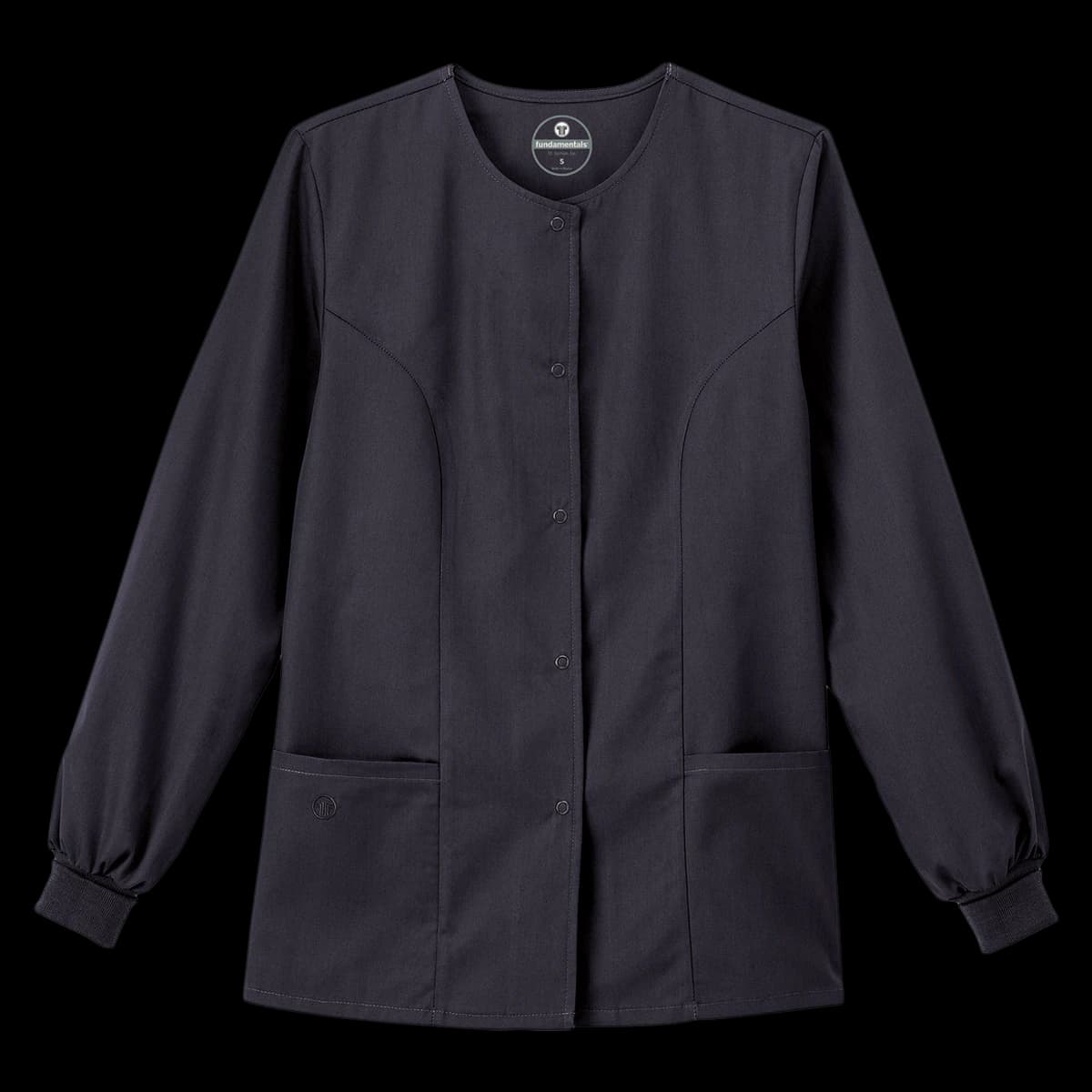 White Swan Ladies Warm-Up Jacket, Snap Front, Charcoal, X-Large, 2 Pockets - Jacket Ladies SnapFront WarmUp - Image 1