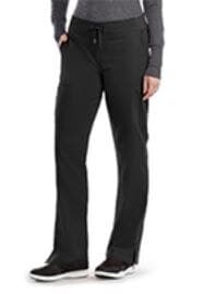 Grey's Anatomy Scrub Pant, Cargo Tie-Front, Petite, Black, 2X Small, Each - Scrub Pant Cargo Tie-Fr Petite - Image 1
