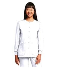 Barco Uniforms Warm-Up Jacket, Round Neck, 4 Pockets, White, 2X Large - Jacket Round Neck 4 Pkt - Image 1