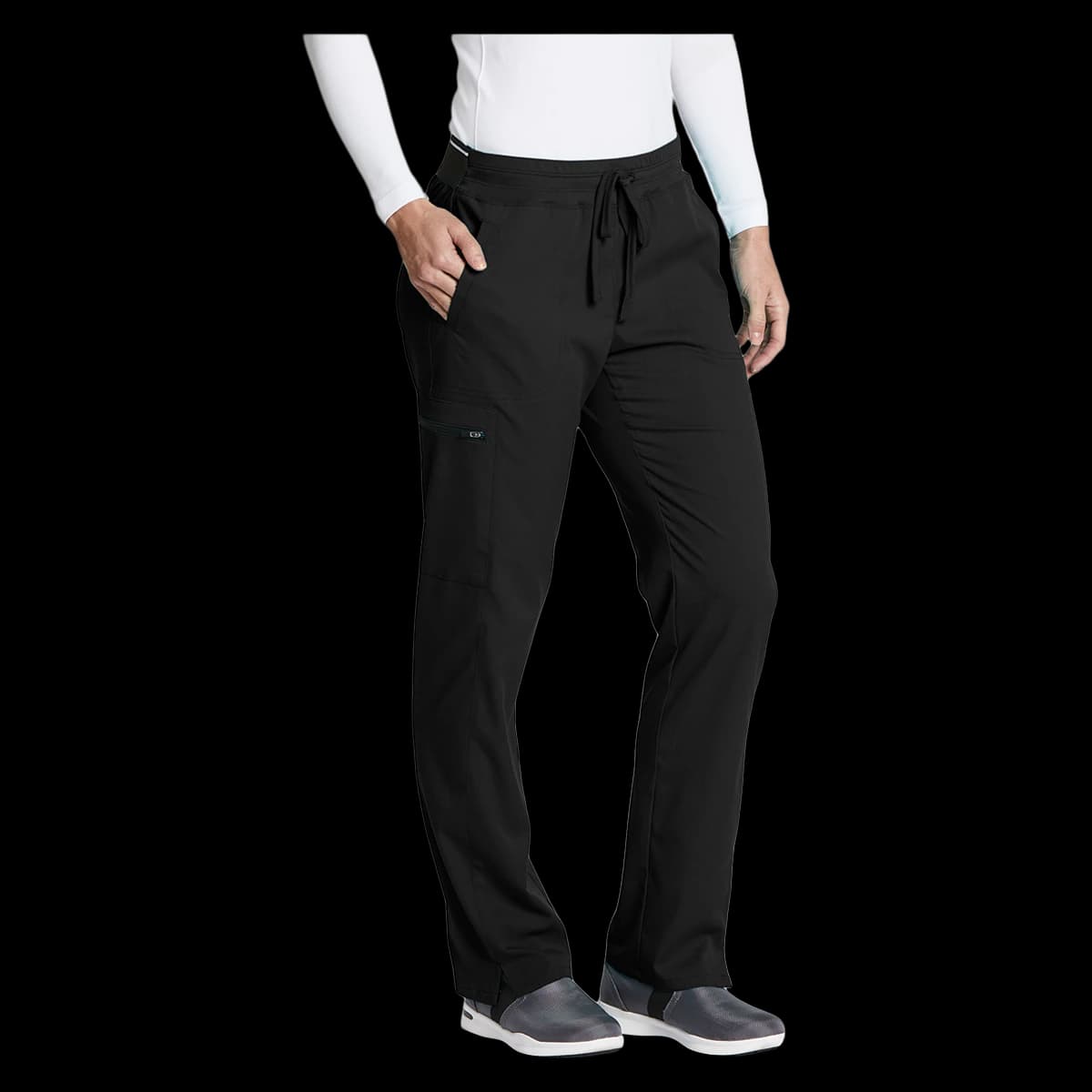 Grey's Anatomy Kim Scrub Pant, 3 Pocket, Tall, Black, Women's, Medium - Kim Scrub Pant 3 Pkt Tall - Image 1