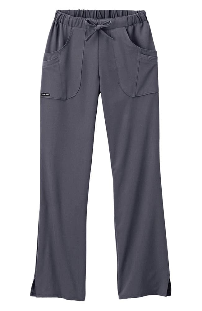White Swan Jockey Scrub Pant, Women's, 4 Pocket, Charcoal, Large, 72% Polyester/21% Rayon/7% Spandex - Scrub Pant Womens 4 Pkt Charcl - Image 1