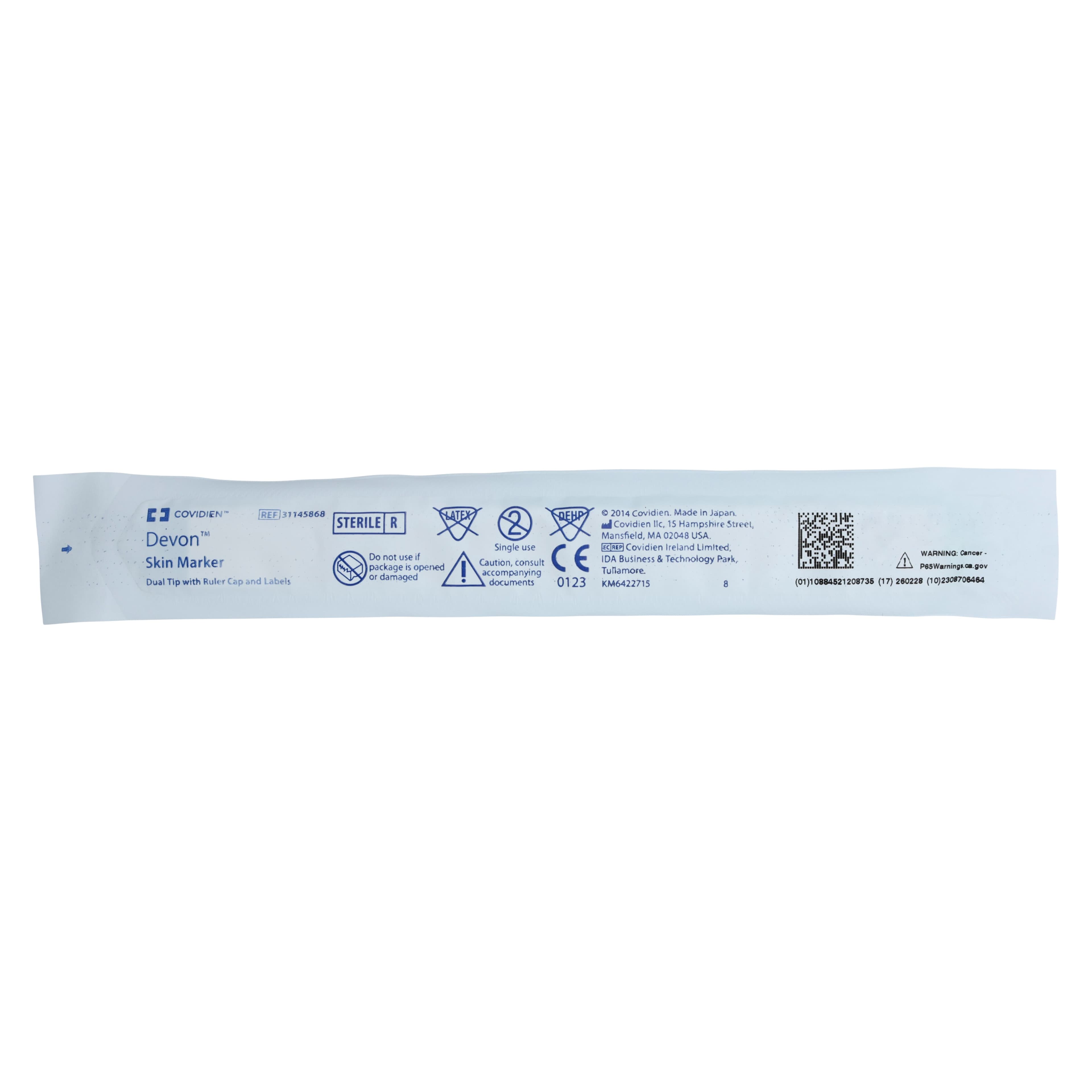 Devon Surgical Skin Marker with Ruler, Dual Tip, Violet, Sterile thumbnail 2