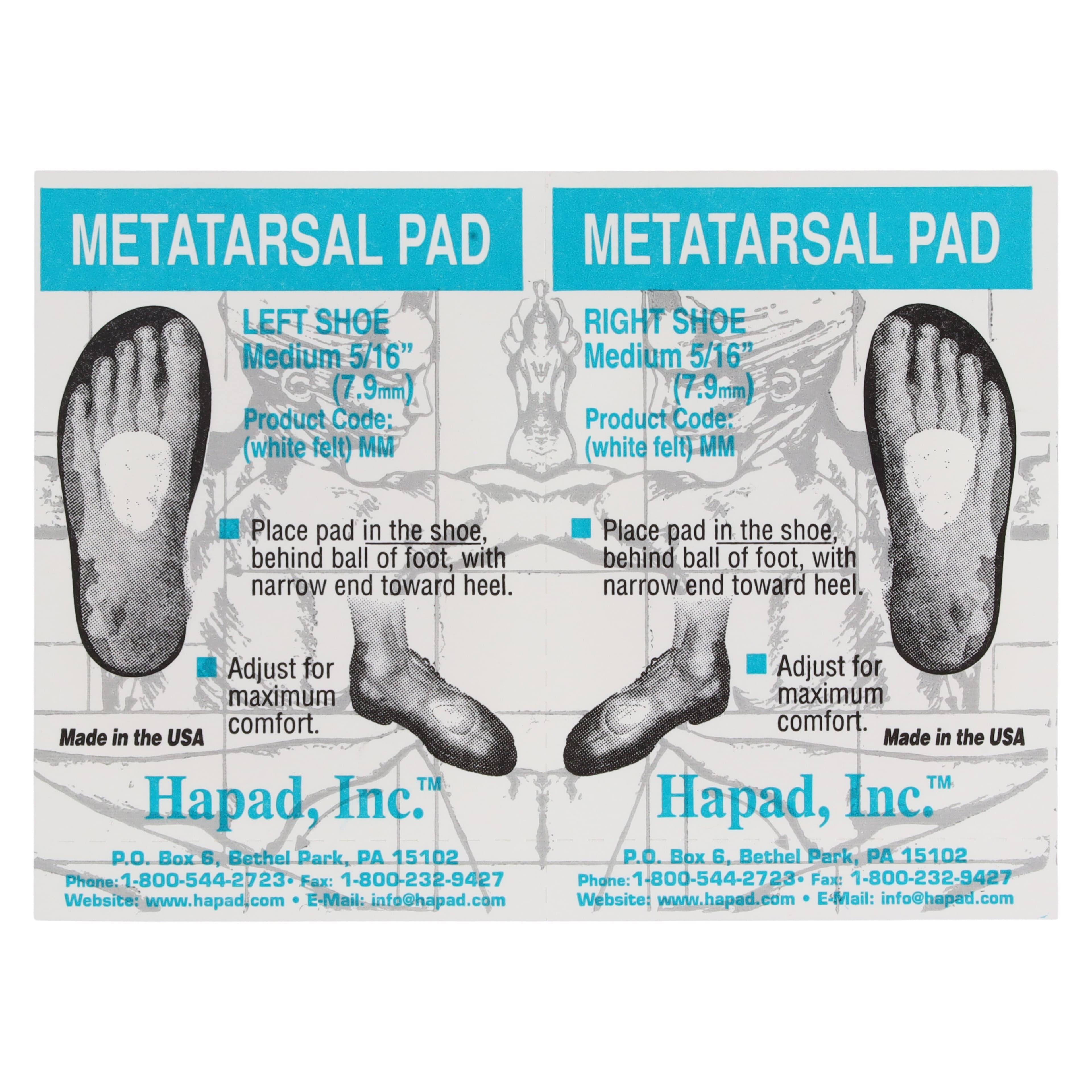 Hapad Metatarsal Pad, Adhesive Back, Small, Wool/Felt thumbnail 4