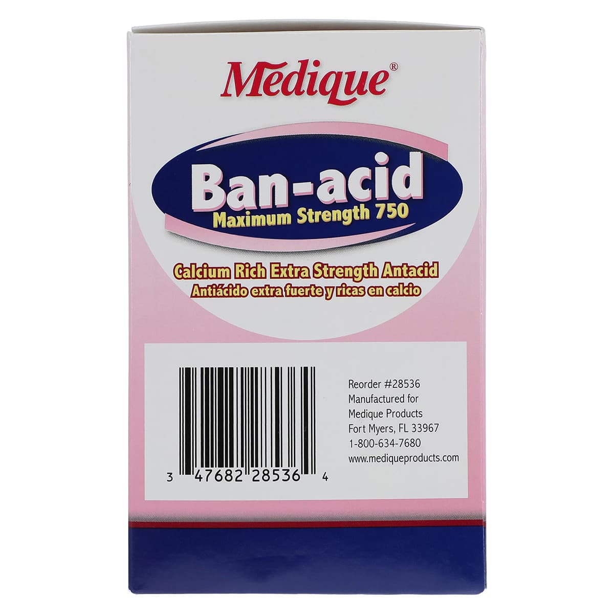 Medique Ban-Acid Antacid Tablets, Max Strength, 750 mg, Berry, 150 Tablets (75 x 2)/Box thumbnail 5
