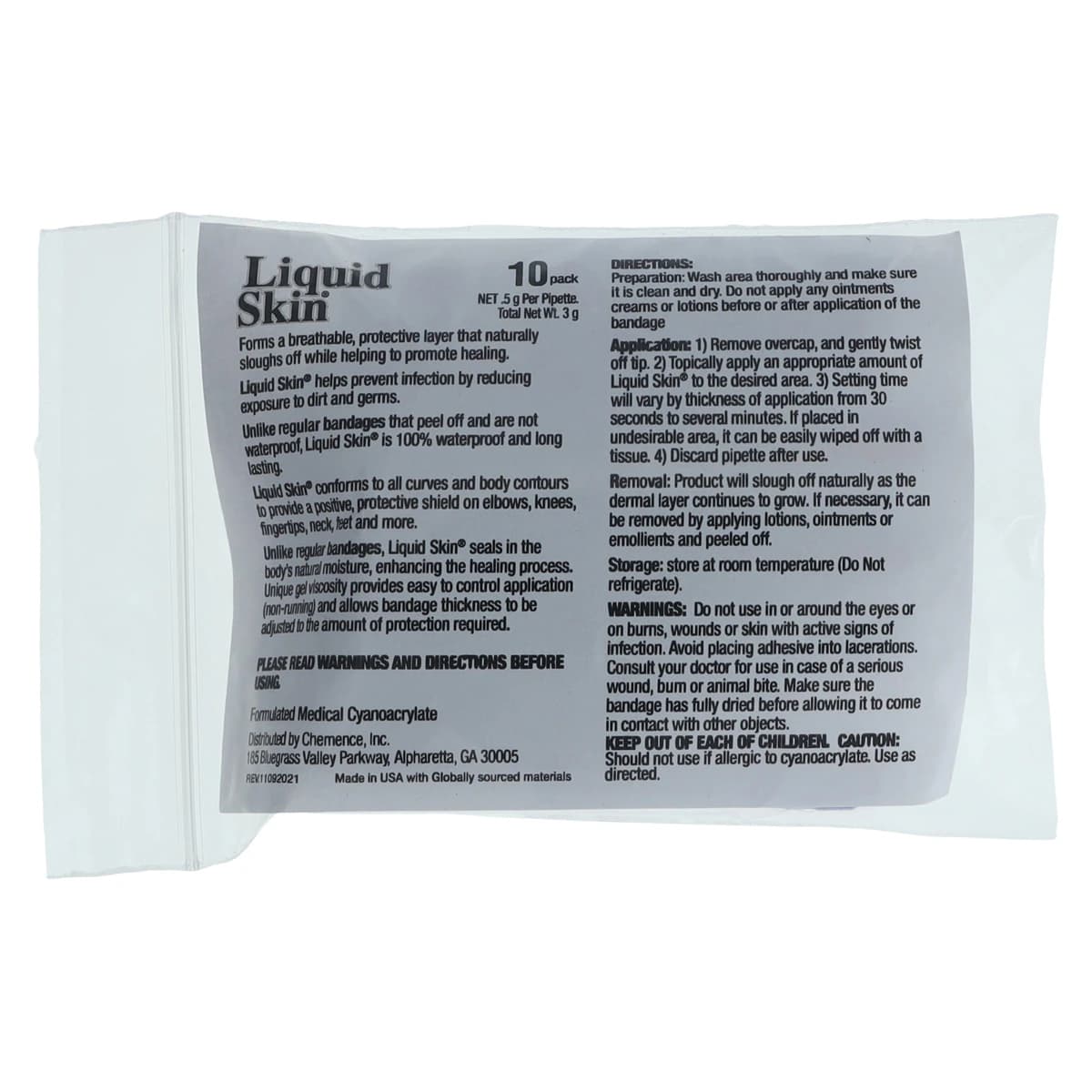 Liquid Skin Topical Skin Bandage, High Viscosity, 0.5 mL Applicators, 10/Bag thumbnail 6
