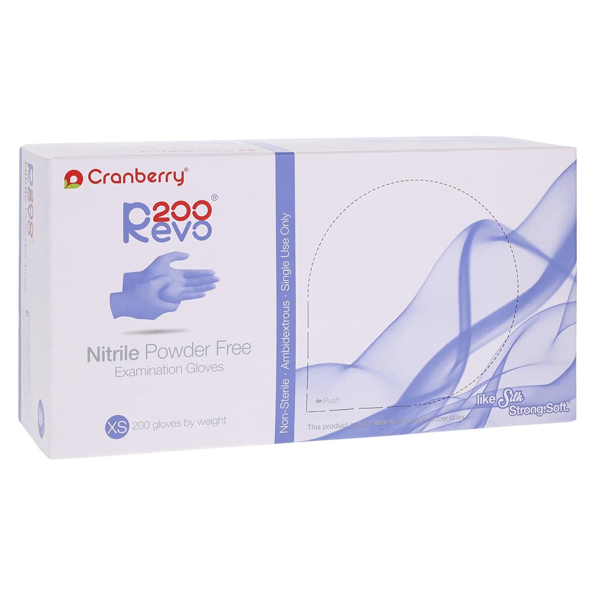 Cranberry Revo200® Nitrile Exam Gloves, Powder Free, Latex Free, Extra Small, Dark Blue, 200/Box, CR3205 thumbnail 5