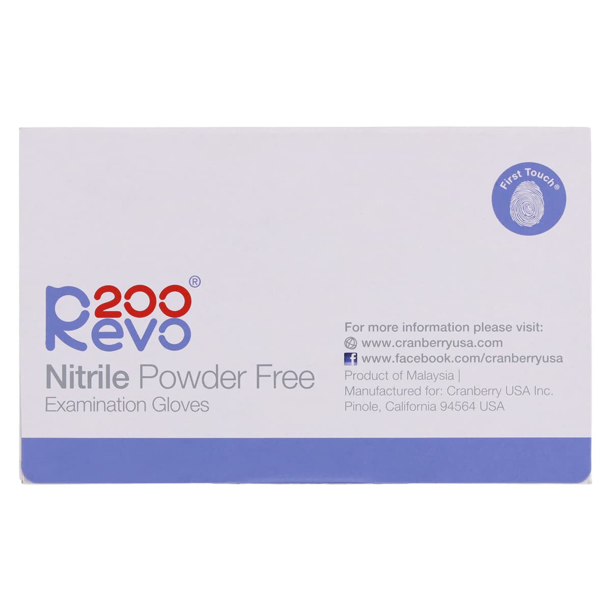 Cranberry Revo200® Nitrile Exam Gloves, Powder Free, Latex Free, Extra Small, Dark Blue, 200/Box, CR3205 thumbnail 9