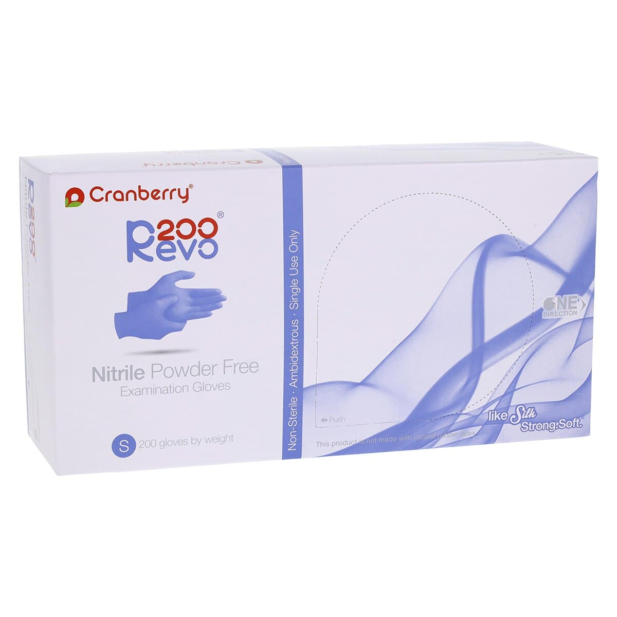Cranberry Revo200 Nitrile Examination Gloves, Powder-Free, Latex-Free, Small, Dark Blue, 200/Box, CR3206 thumbnail 5