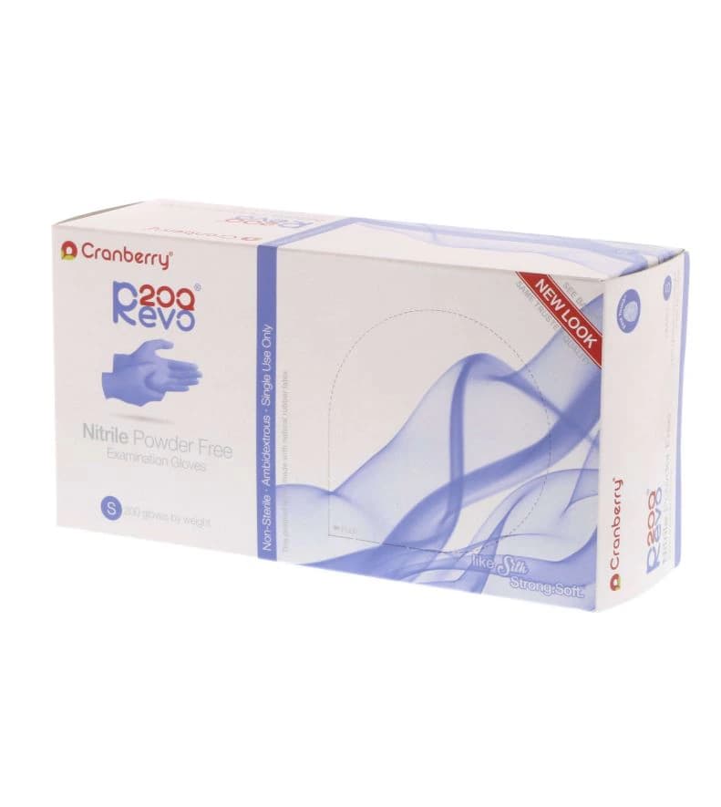Cranberry Revo200 Nitrile Examination Gloves, Powder-Free, Latex-Free, Small, Dark Blue, 200/Box, CR3206 thumbnail 2