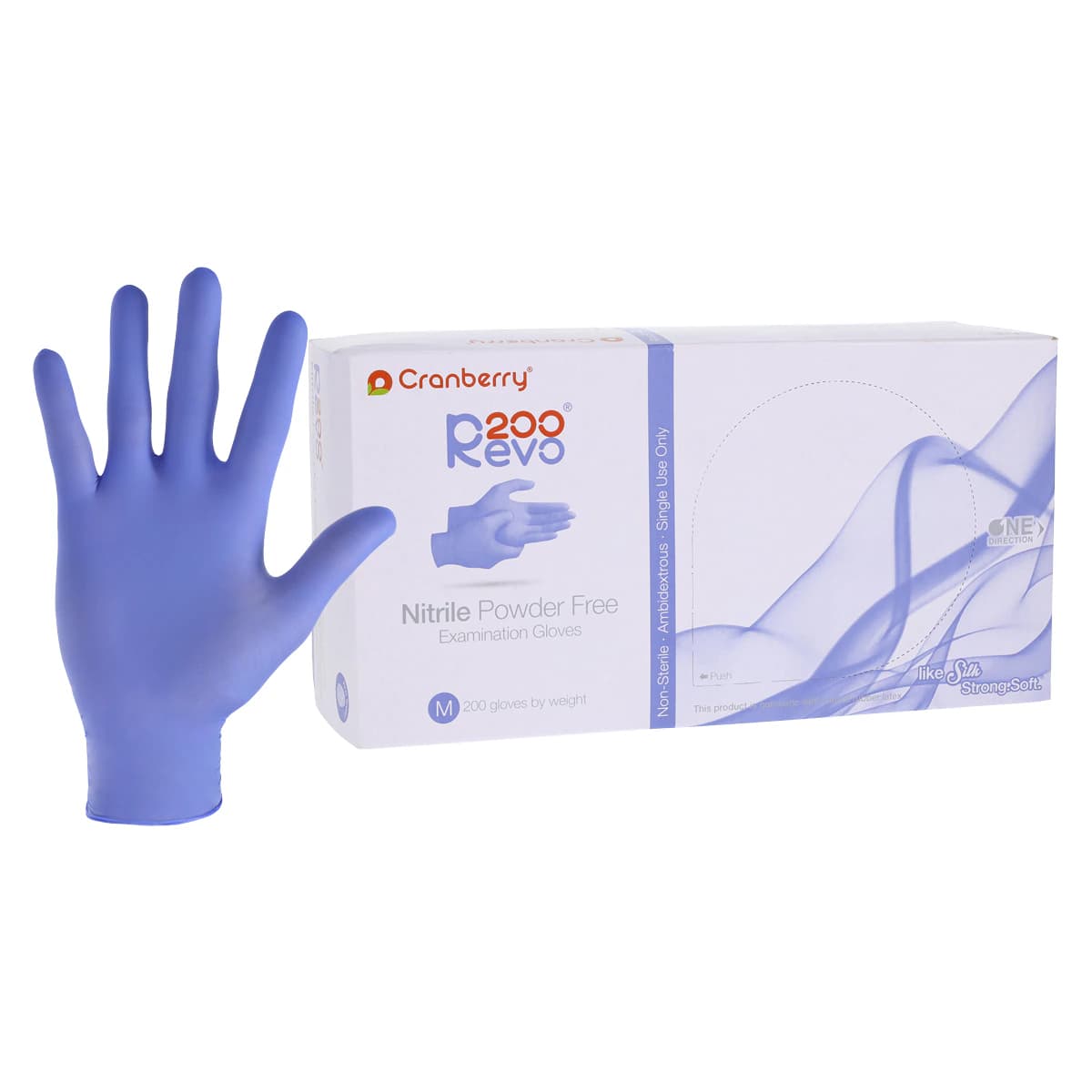 Cranberry Revo200 Nitrile Examination Gloves, Powder-Free, Latex-Free, Medium, Dark Blue, 200/Box, CR3207 thumbnail 2