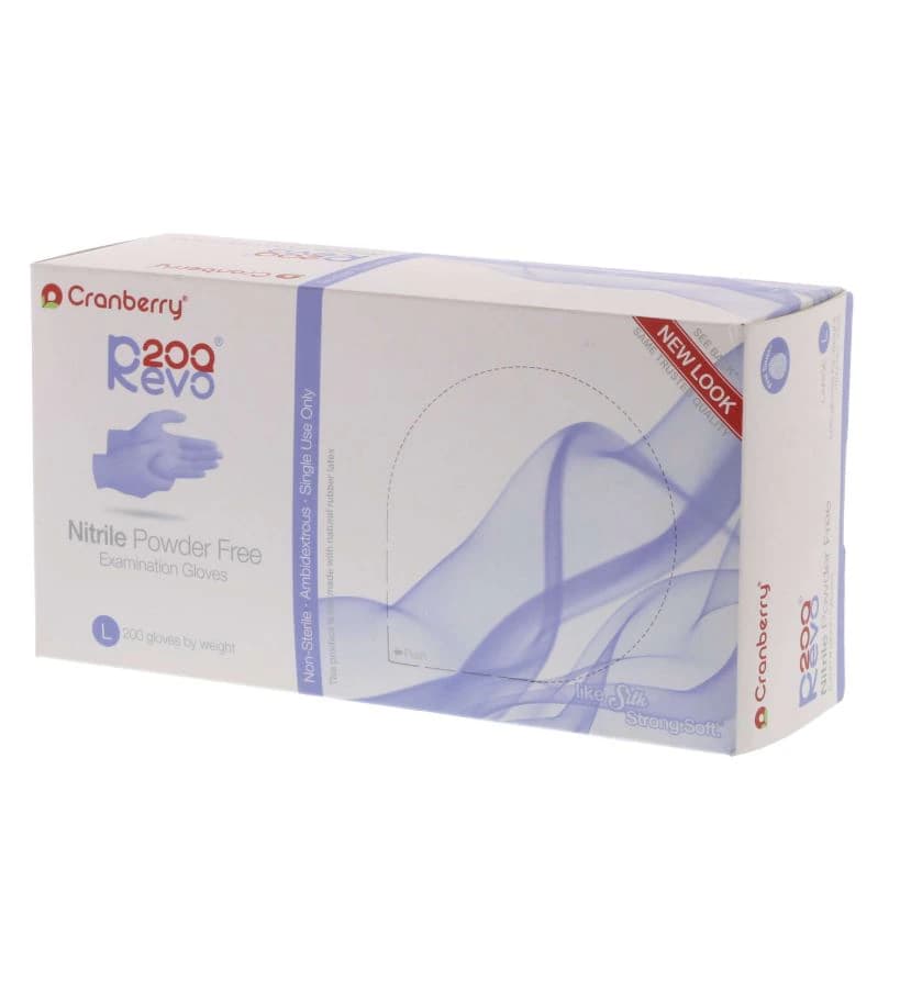 Cranberry Revo200 Nitrile Examination Gloves, Powder-Free, Latex-Free, Large, Dark Blue, 200/Box, CR3208 thumbnail 2