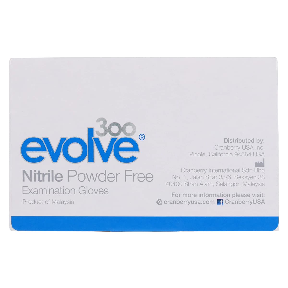 Cranberry Evolve300™ Powder-Free Nitrile Examination Gloves, Extra Small, Royal Blue, 300/Box, CR3305 thumbnail 7