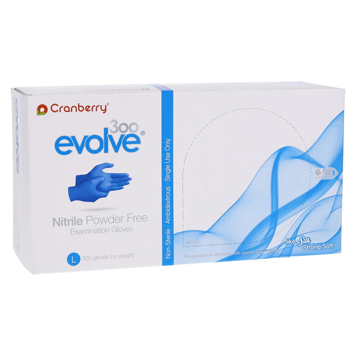 Cranberry Evolve 300 Nitrile Exam Gloves, Powder-Free, Non-Sterile, Large, Royal Blue, 300/Box, CR3308 thumbnail 5