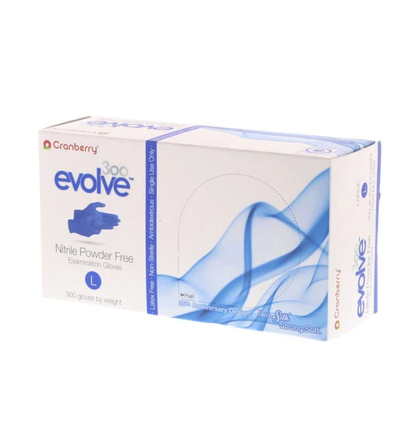 Cranberry Evolve 300 Nitrile Exam Gloves, Powder-Free, Non-Sterile, Large, Royal Blue, 300/Box, CR3308 thumbnail 2