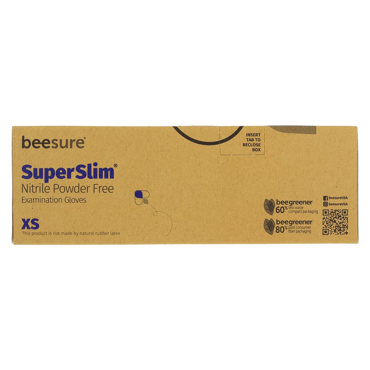 BeeSure SuperSlim Nitrile Examination Gloves, Powder-Free, Non-Sterile, Extra Small, Cobalt Blue, 300/Box, BE1145 thumbnail 6