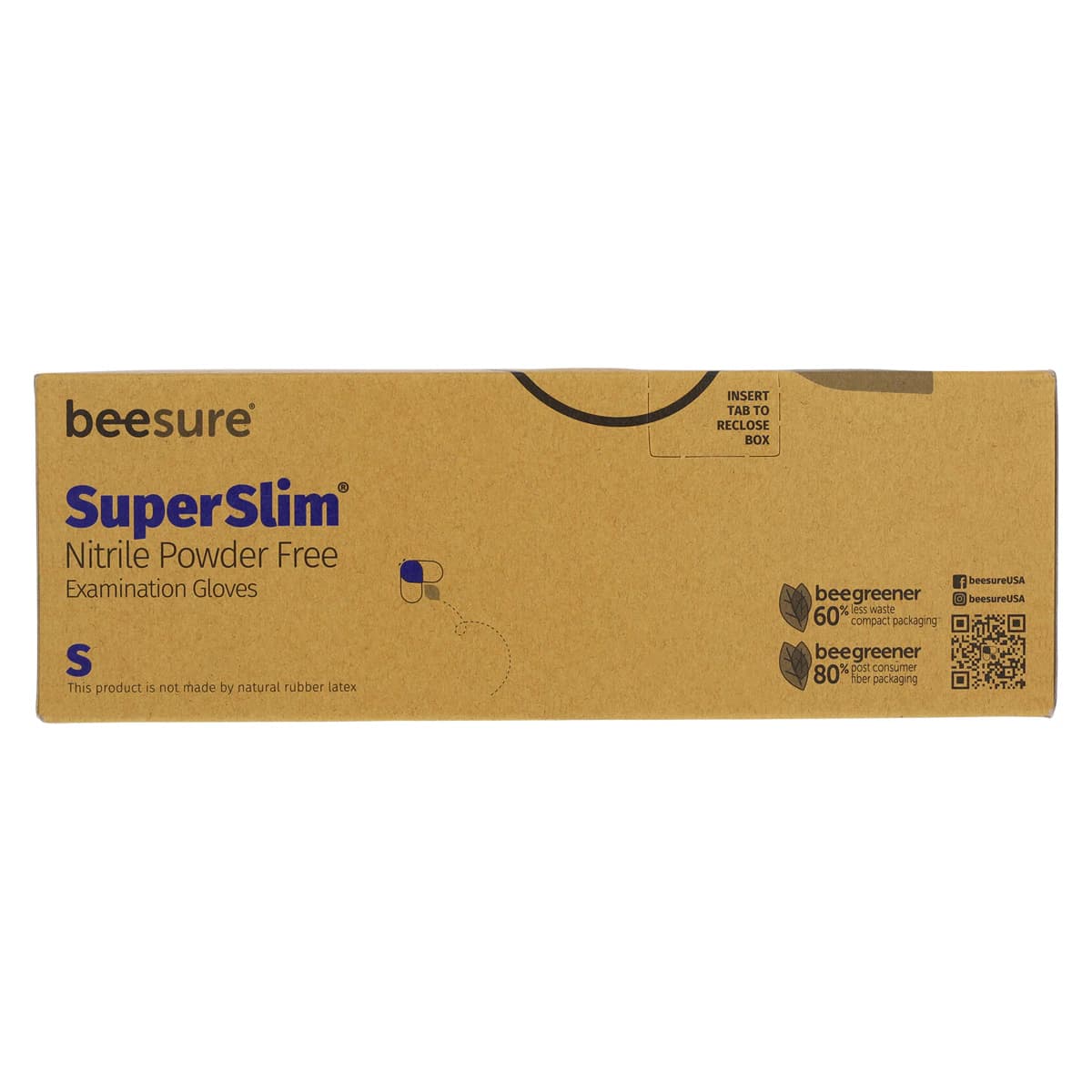 BeeSure SuperSlim Nitrile Examination Gloves, Powder-Free, Non-Sterile, Small, Cobalt Blue, 300/Box, BE1146 thumbnail 4