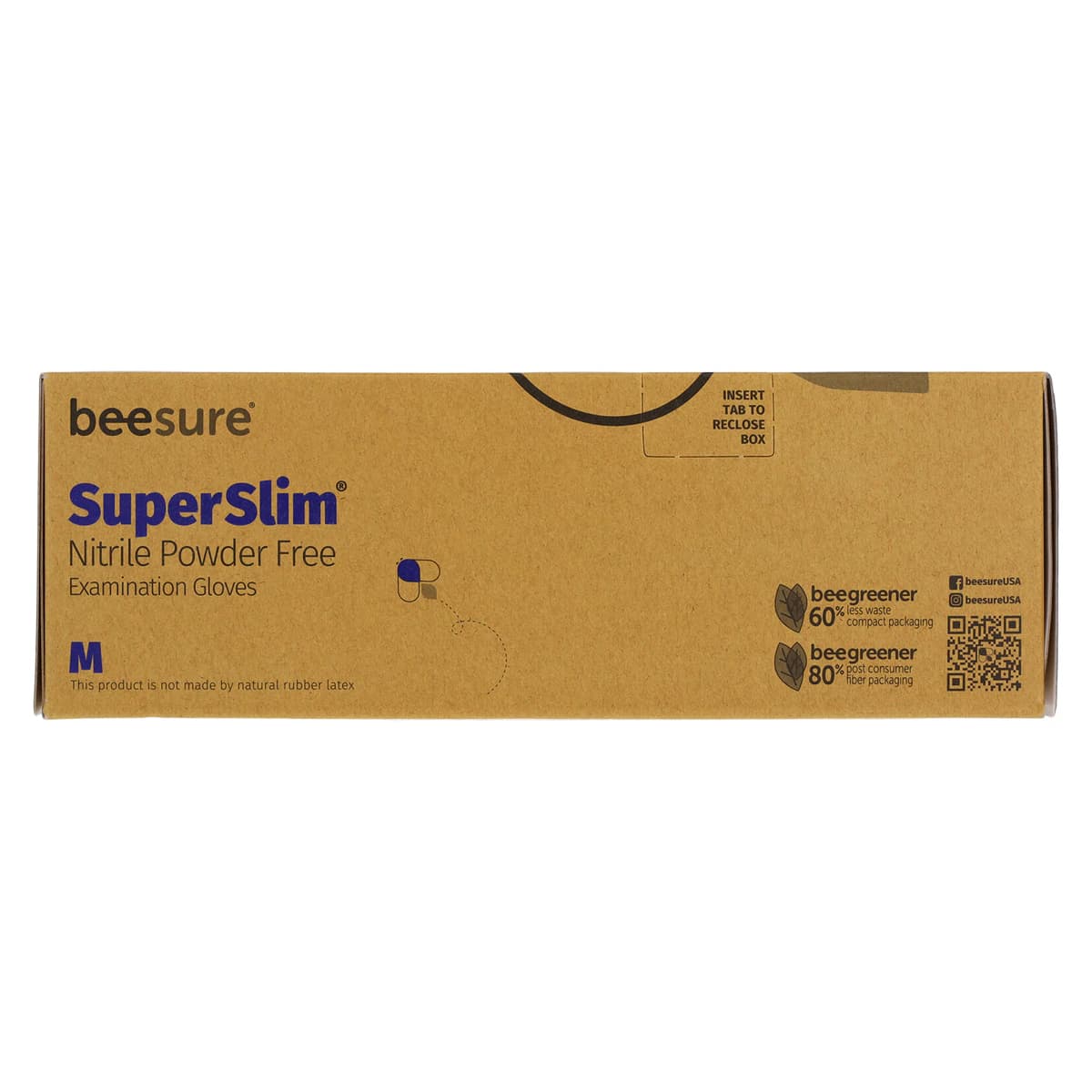 BeeSure SuperSlim Nitrile Examination Gloves, Powder-Free, Non-Sterile, Medium, Cobalt Blue, 300/Box, BE1147 thumbnail 4