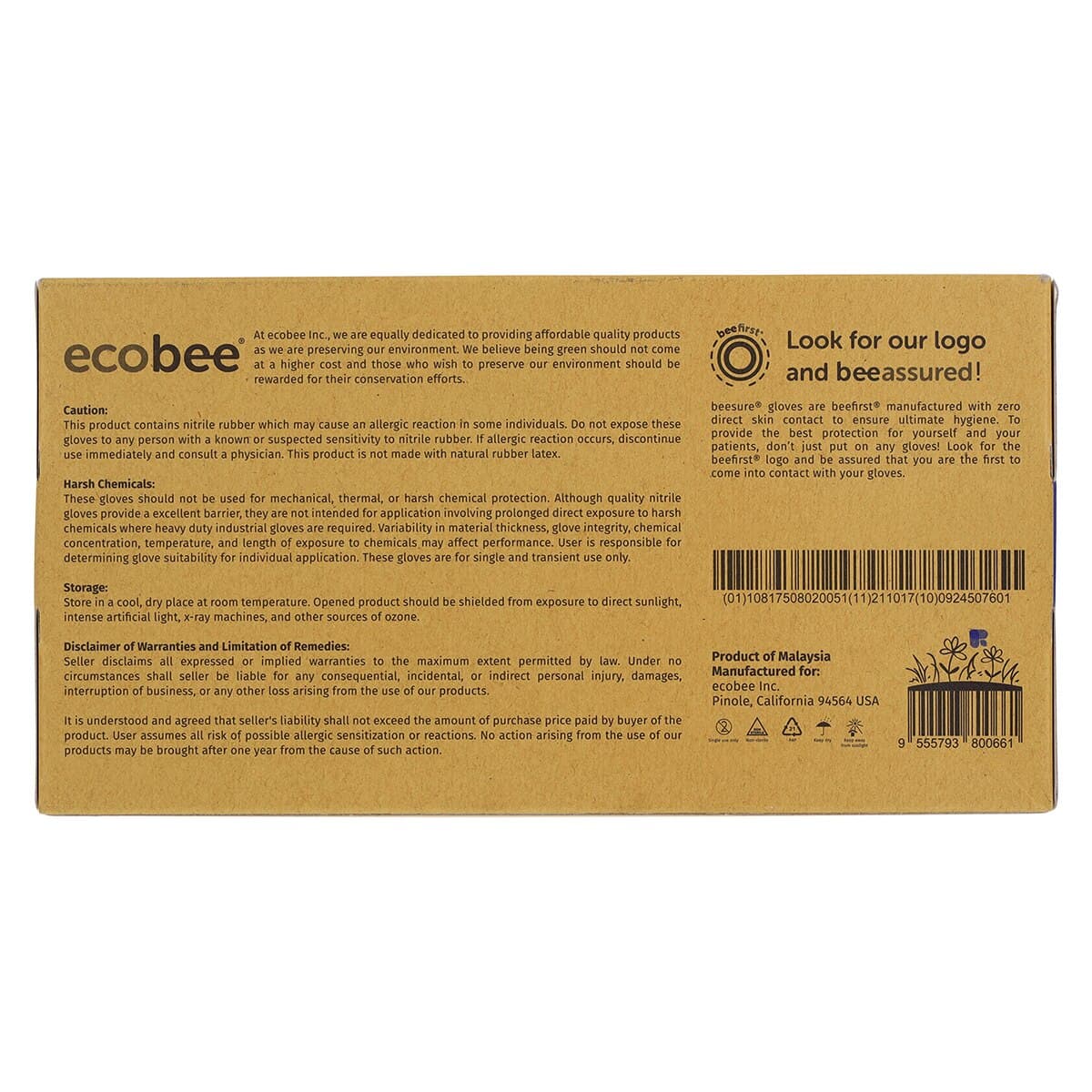 BeeSure SuperSlim Nitrile Examination Gloves, Powder-Free, Non-Sterile, Large, Cobalt Blue, 300/Box, BE1148 thumbnail 7