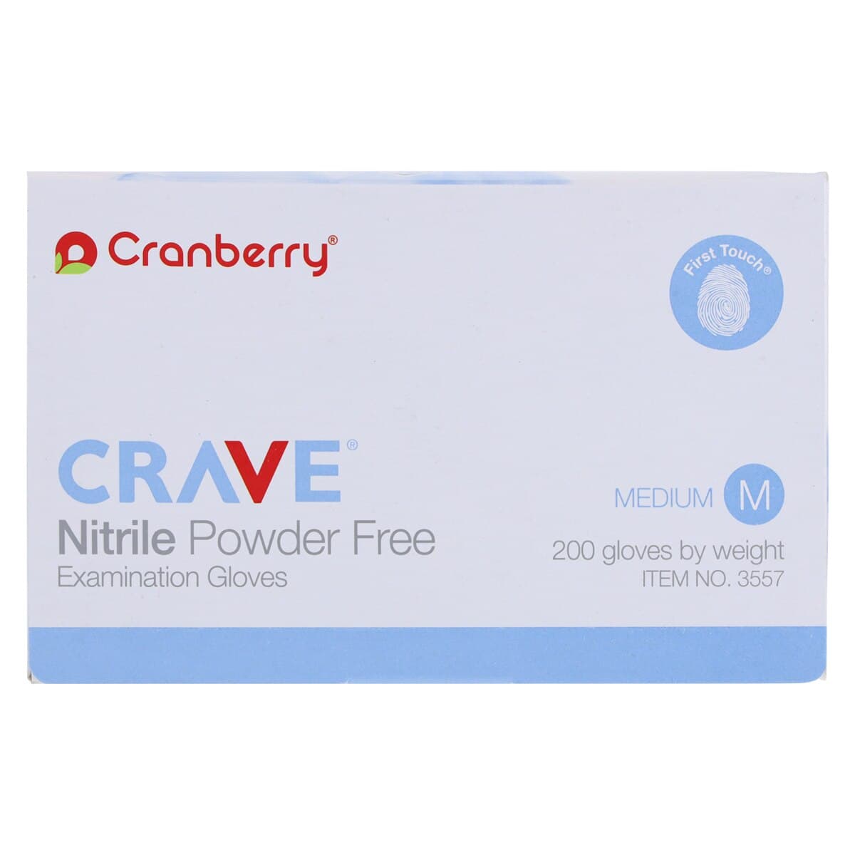 Crave Nitrile Examination Gloves, Powder-Free, Non-Sterile, Medium, Light Blue, 200/Box, CR3557 thumbnail 5