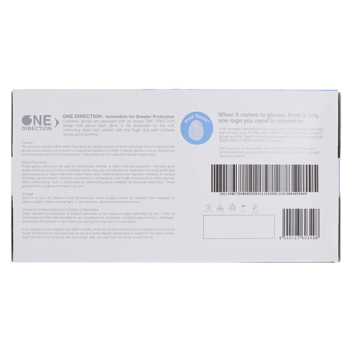Cranberry Crave Nitrile Exam Gloves, Powder Free, Non-Sterile, Large, Ice Blue, 200/Box, CR3558 thumbnail 9