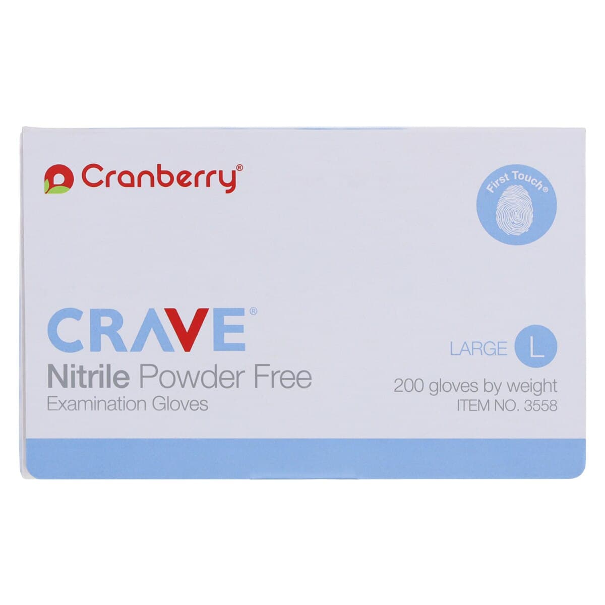 Cranberry Crave Nitrile Exam Gloves, Powder Free, Non-Sterile, Large, Ice Blue, 200/Box, CR3558 thumbnail 5