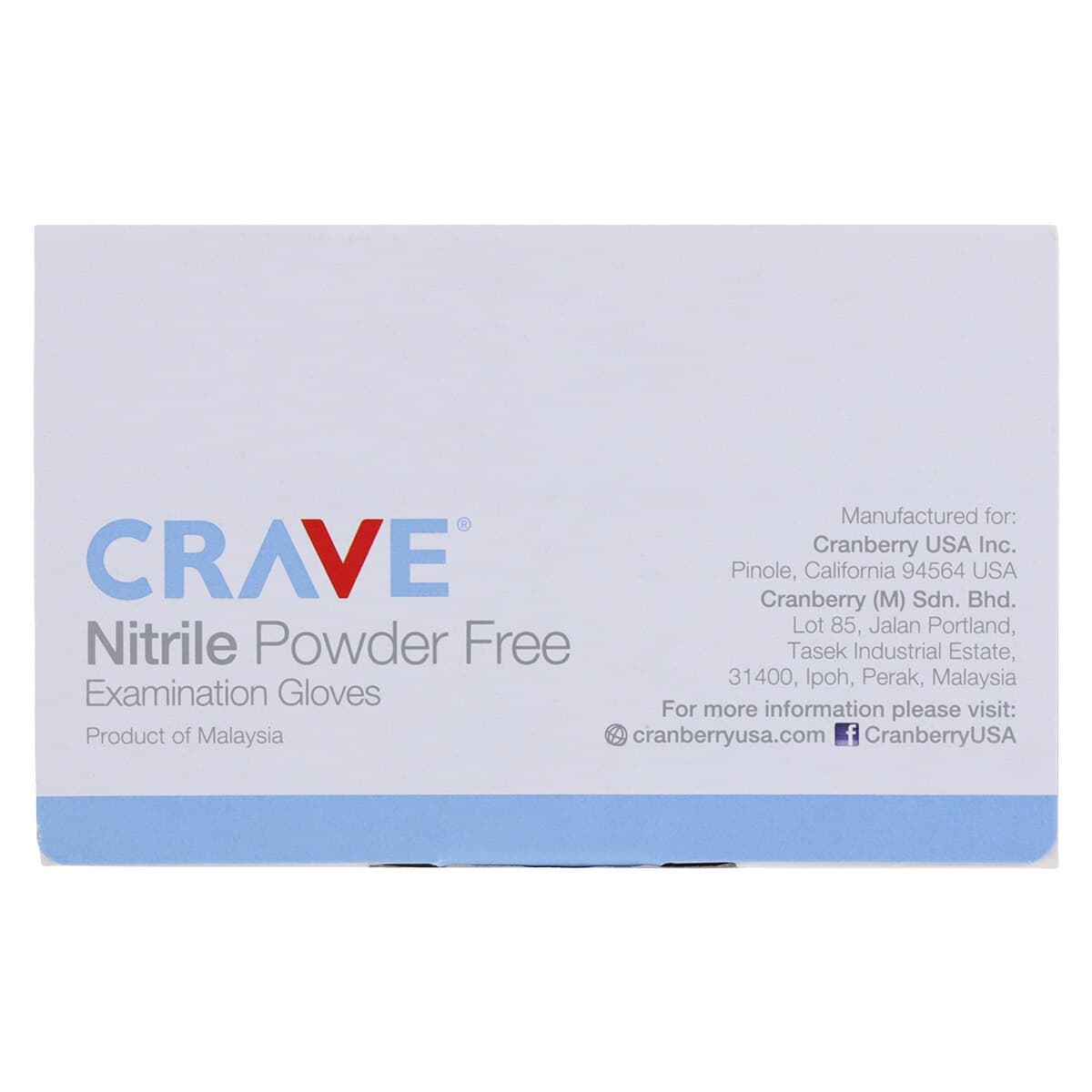 Cranberry Crave Nitrile Exam Gloves, Powder Free, Non-Sterile, Large, Ice Blue, 200/Box, CR3558 thumbnail 6