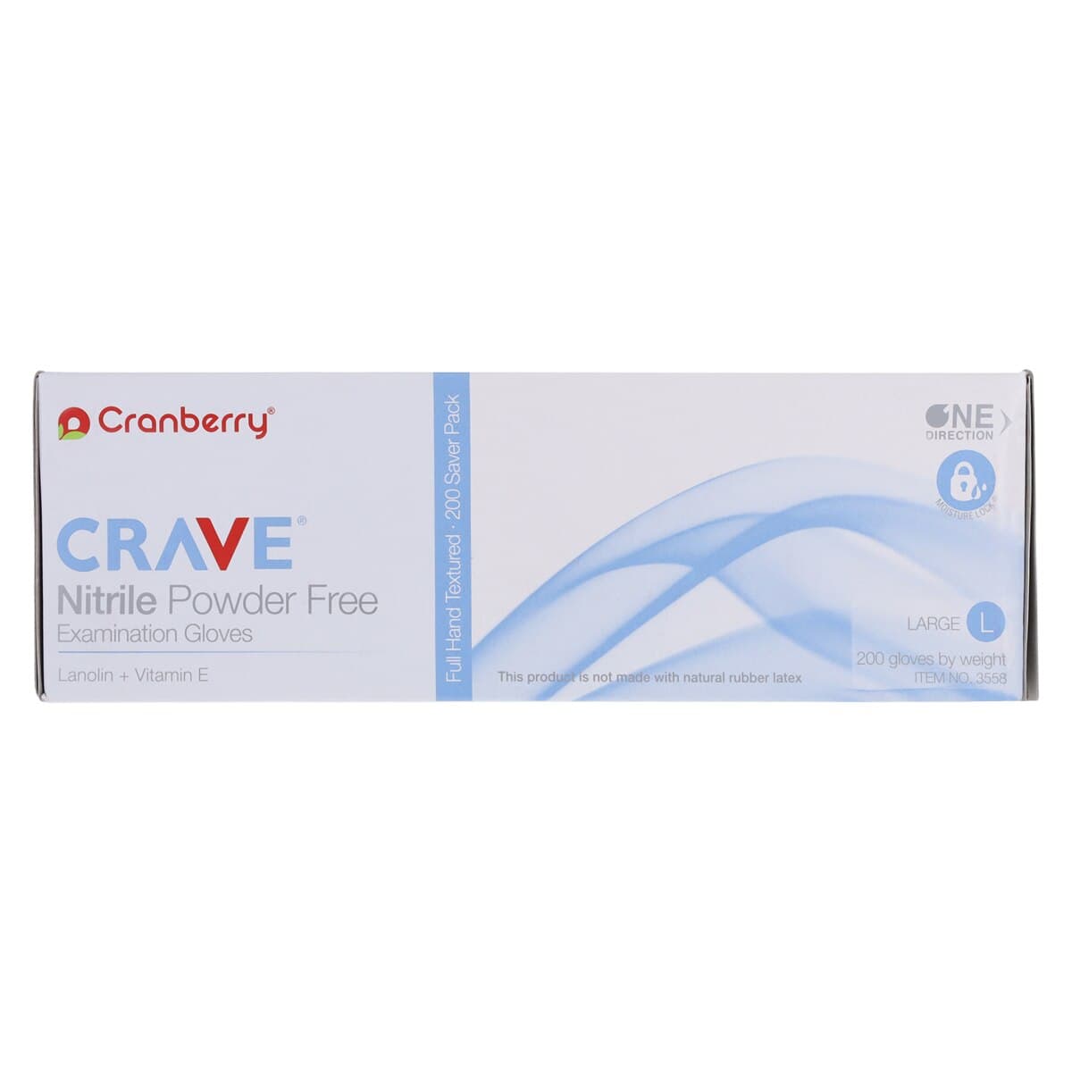 Cranberry Crave Nitrile Exam Gloves, Powder Free, Non-Sterile, Large, Ice Blue, 200/Box, CR3558 thumbnail 7