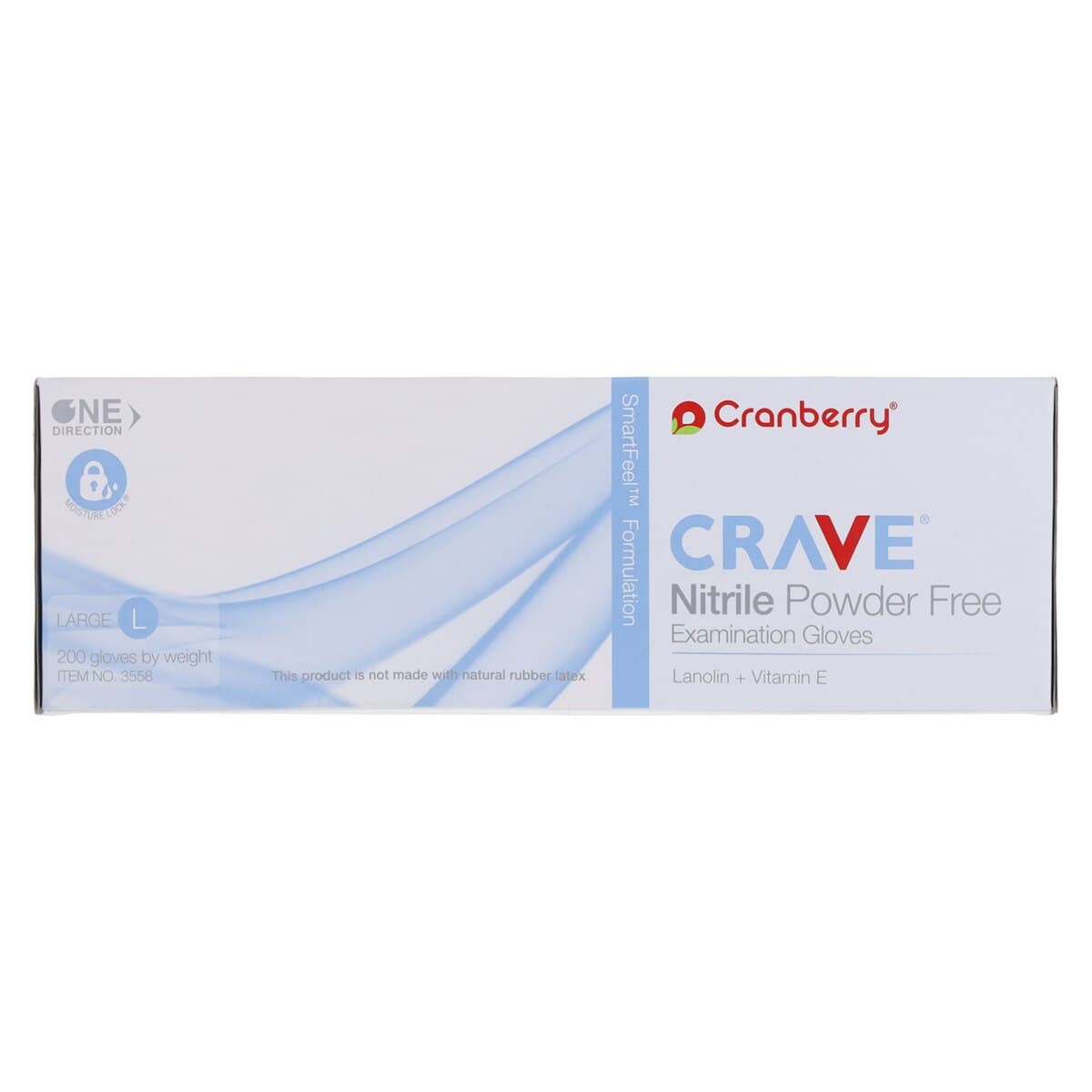 Cranberry Crave Nitrile Exam Gloves, Powder Free, Non-Sterile, Large, Ice Blue, 200/Box, CR3558 thumbnail 8