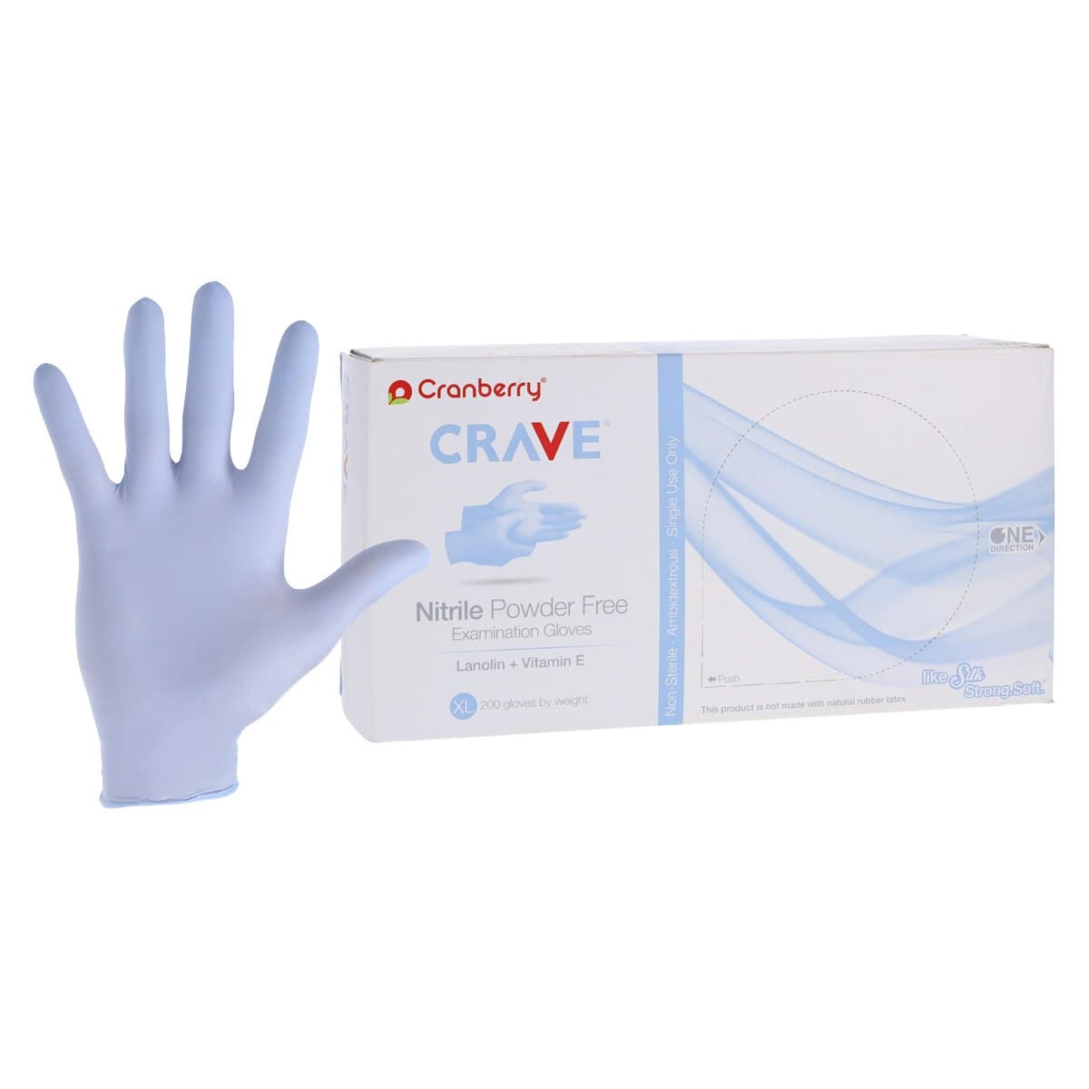 Crave Nitrile Exam Gloves, Powder Free, Non-Sterile, Extra Large, Blue, 200/Box, CR3559 thumbnail 2