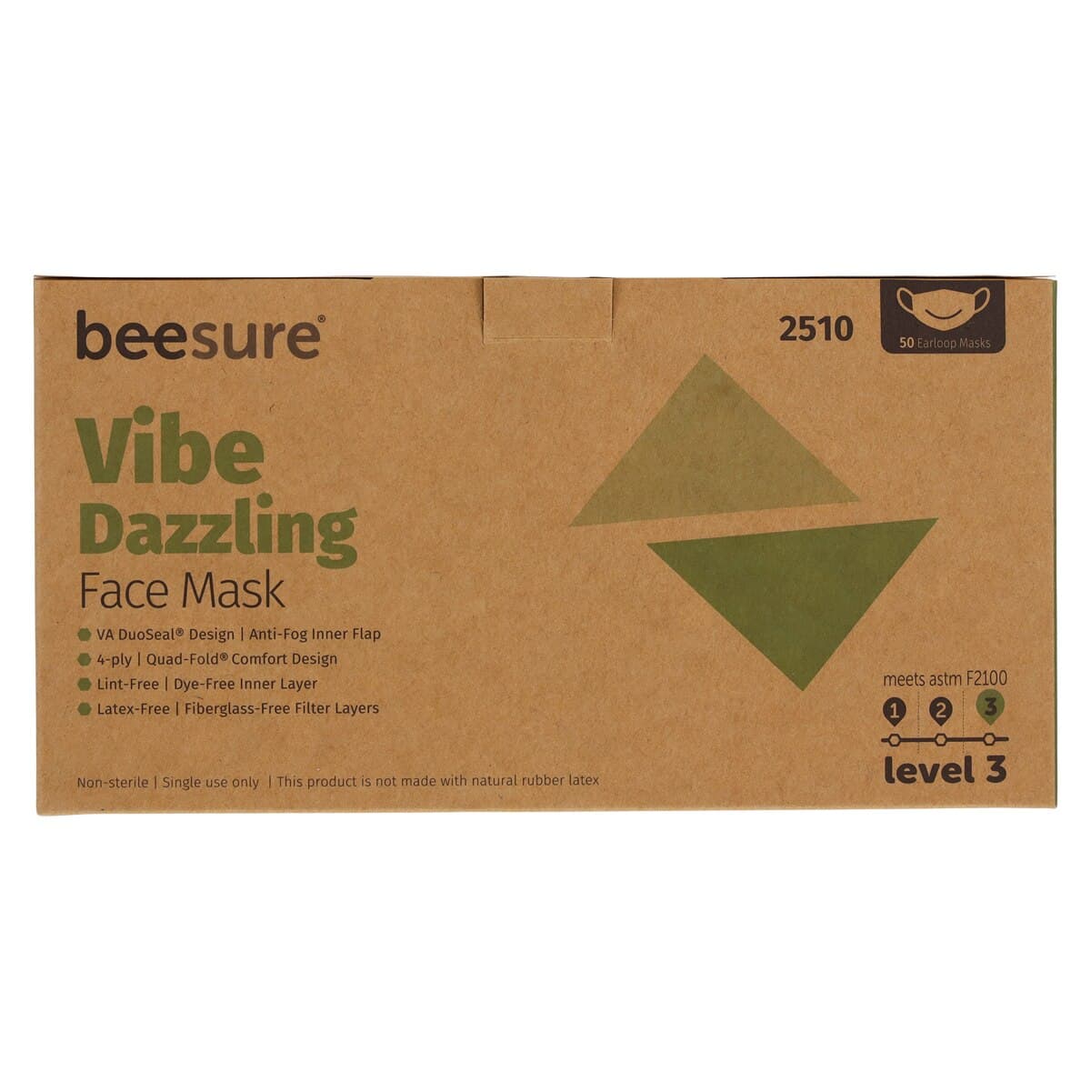 BeeSure Vibe Procedure Face Mask, ASTM Level 3, Dazzling Green, 50/Box, BE2510 thumbnail 7