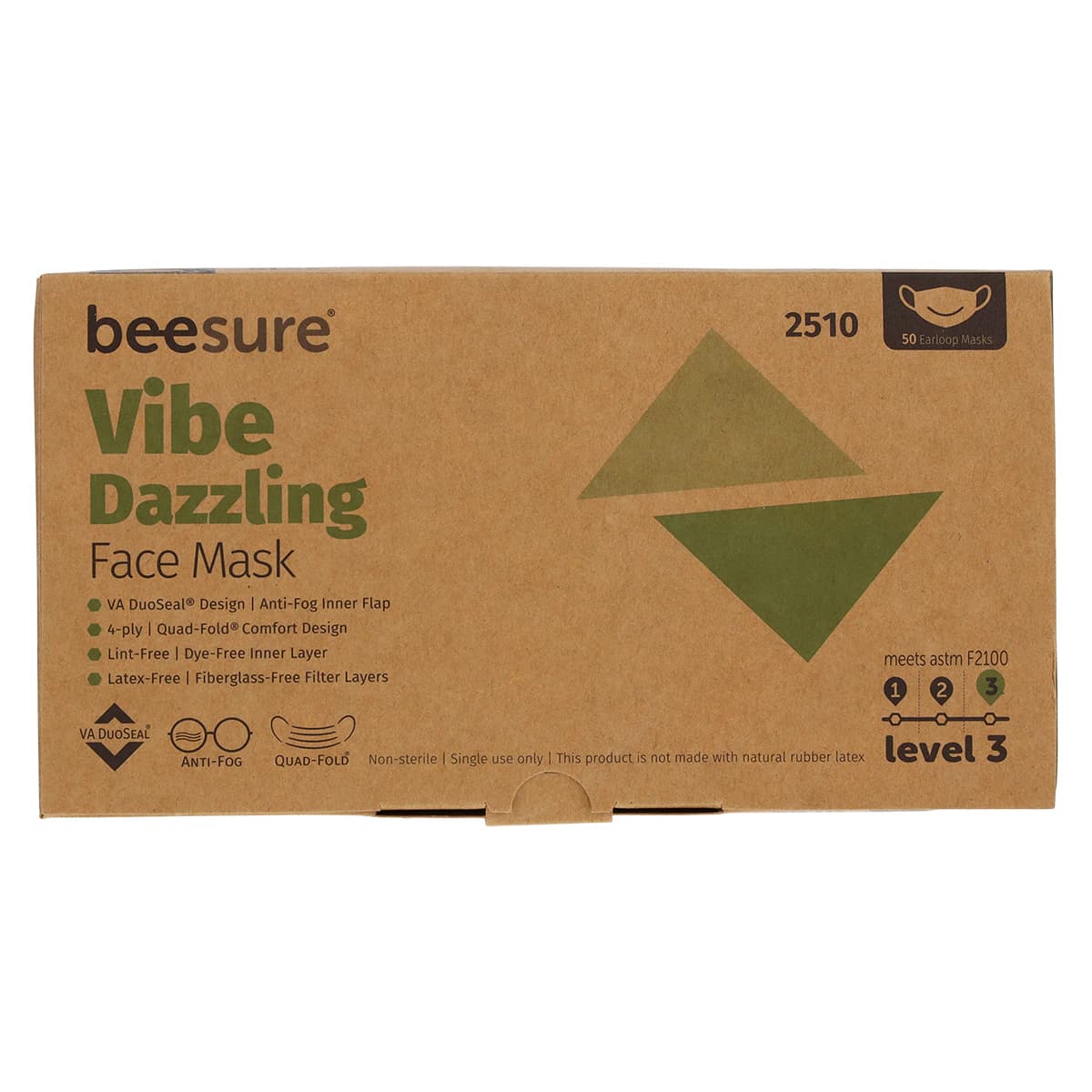 BeeSure Vibe Procedure Face Mask, ASTM Level 3, Dazzling Green, 50/Box, BE2510 thumbnail 10