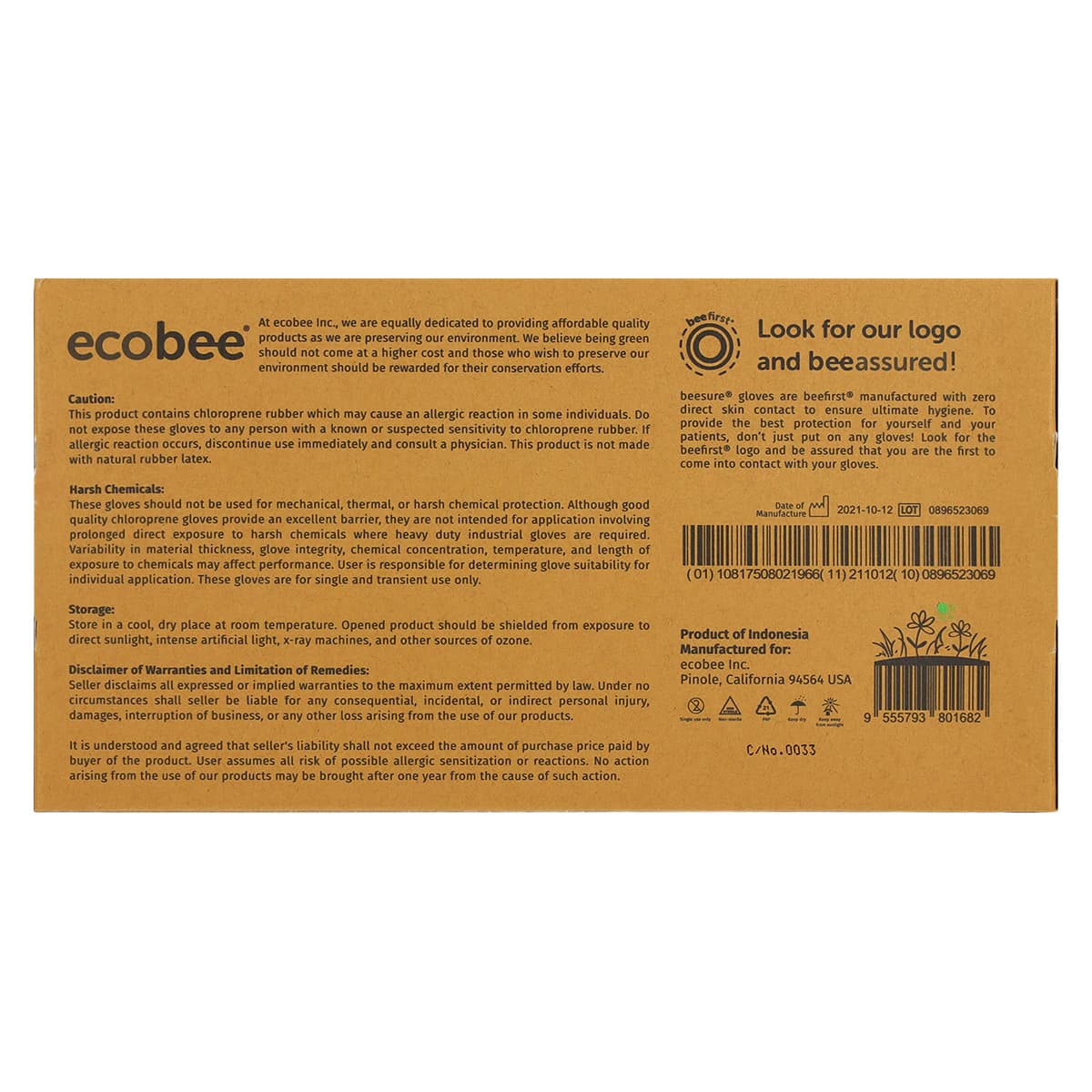 BeeSure NeoGrene Chloroprene Exam Gloves, Powder-Free, Non-Sterile, X-Small, Green, 200/Box, BE1185 thumbnail 10