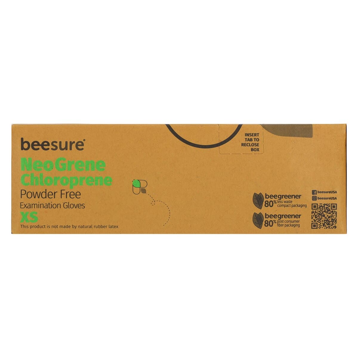 BeeSure NeoGrene Chloroprene Exam Gloves, Powder-Free, Non-Sterile, X-Small, Green, 200/Box, BE1185 thumbnail 6