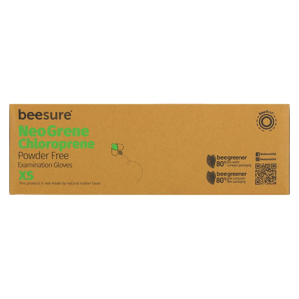 BeeSure NeoGrene Chloroprene Exam Gloves, Powder-Free, Non-Sterile, X-Small, Green, 200/Box, BE1185 thumbnail 7