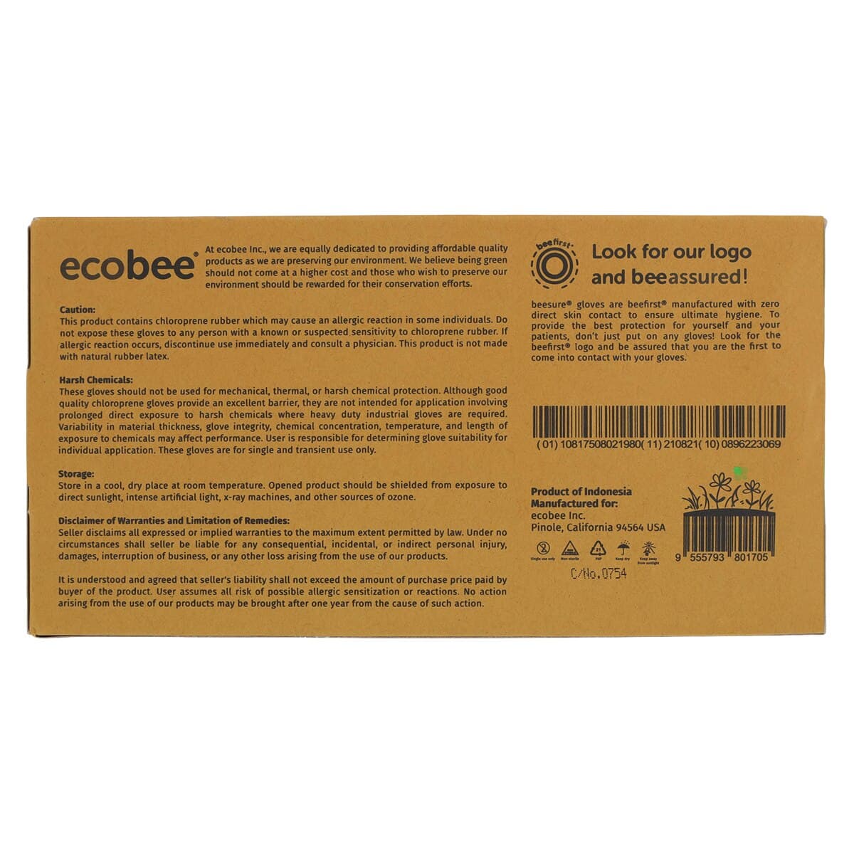 BeeSure NeoGrene Chloroprene Exam Gloves, Powder-Free, Non-Sterile, Medium, Green, 200/Box, BE1187 thumbnail 9