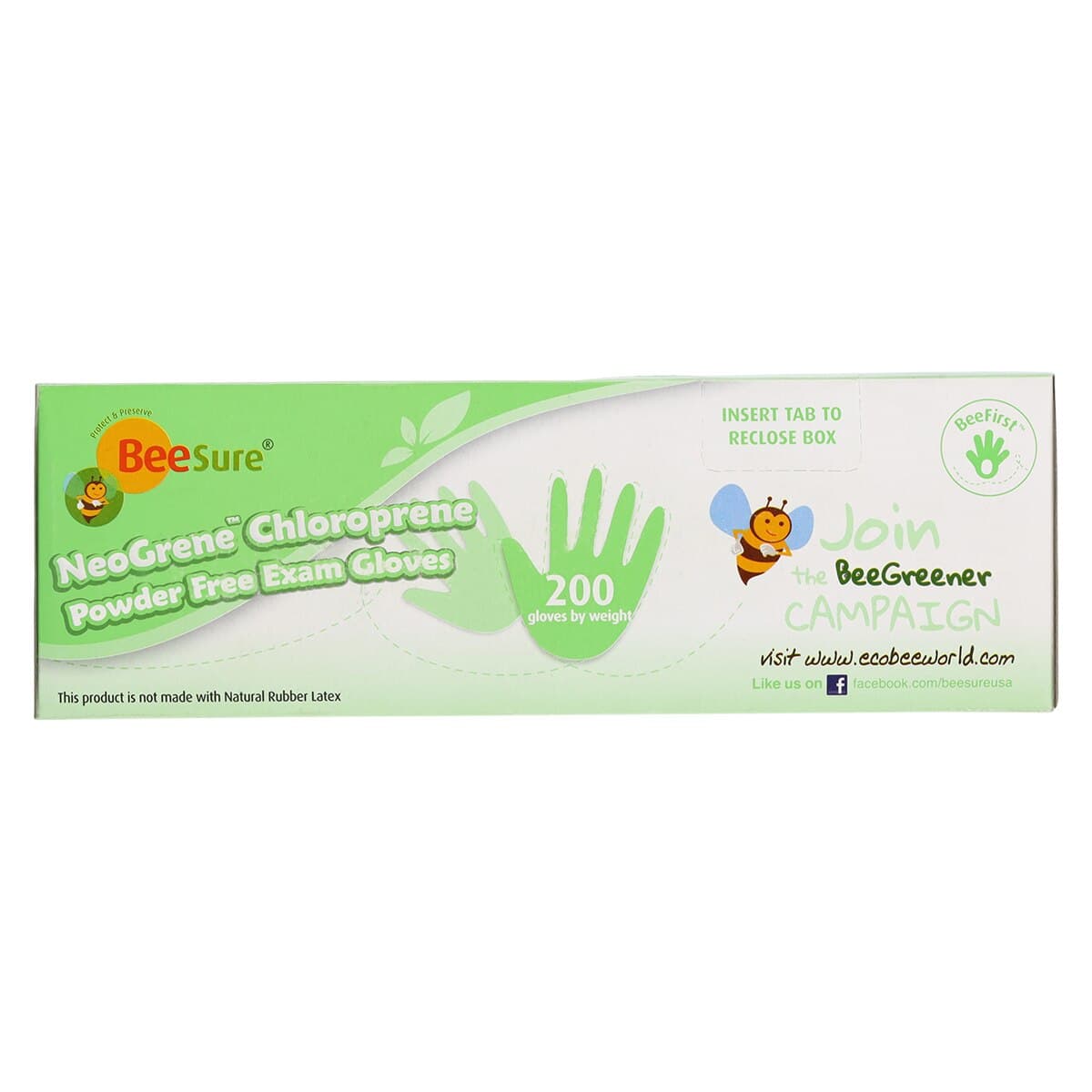 BeeSure NeoGrene Chloroprene Exam Gloves, Powder Free, Non-Sterile, Large, Green, Fingertip Textured, 200/Box, BE1188 thumbnail 6