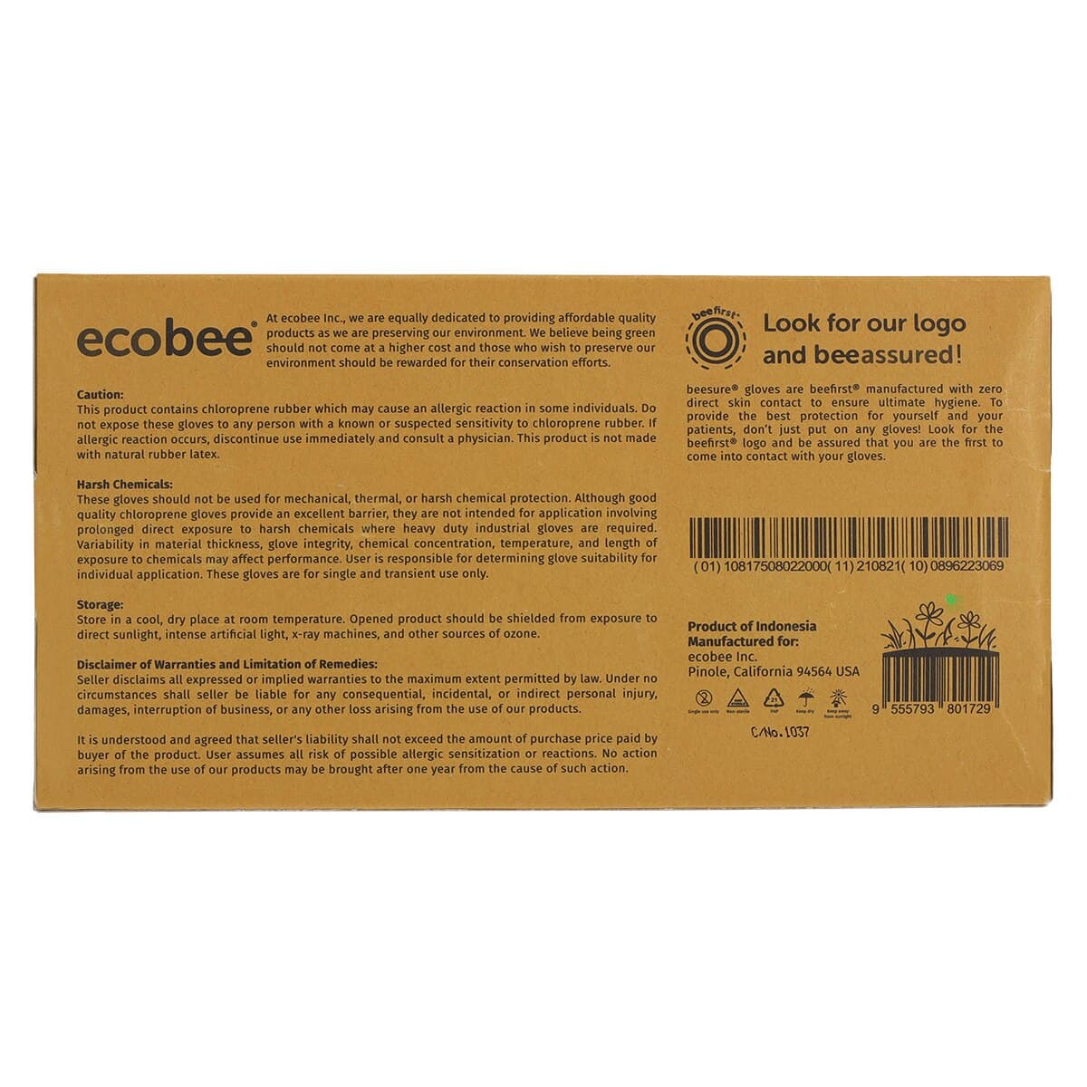 BeeSure NeoGrene Chloroprene Exam Gloves, Powder-Free, Non-Sterile, Extra Large, Green, 200/Box, BE1189 thumbnail 9