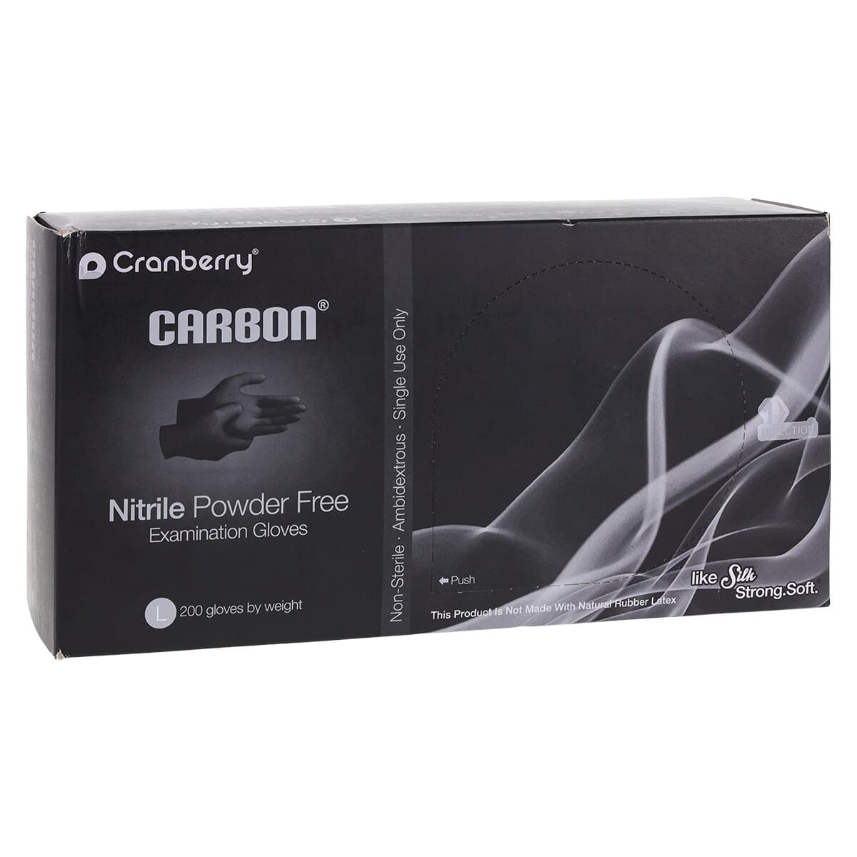 Cranberry Carbon Nitrile Exam Gloves, Powder-Free, Latex-Free, Non-Sterile, Large, Black, 200/Box, CR3238 thumbnail 4