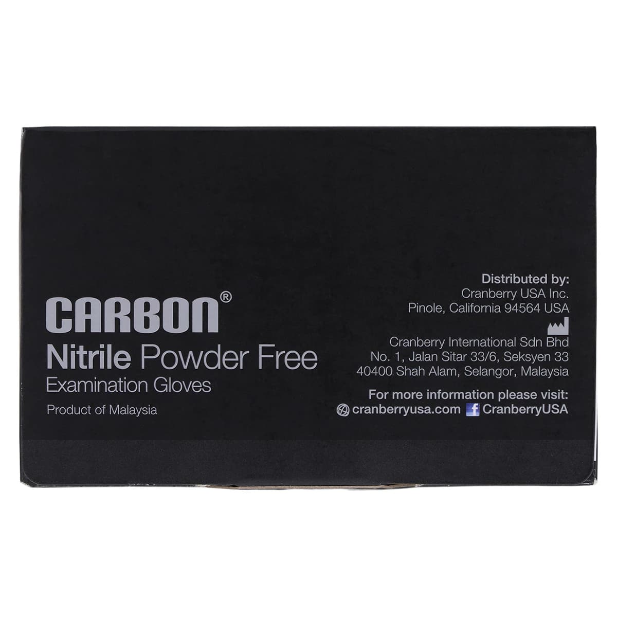 Cranberry Carbon Nitrile Exam Gloves, Powder-Free, Latex-Free, Non-Sterile, Large, Black, 200/Box, CR3238 thumbnail 6
