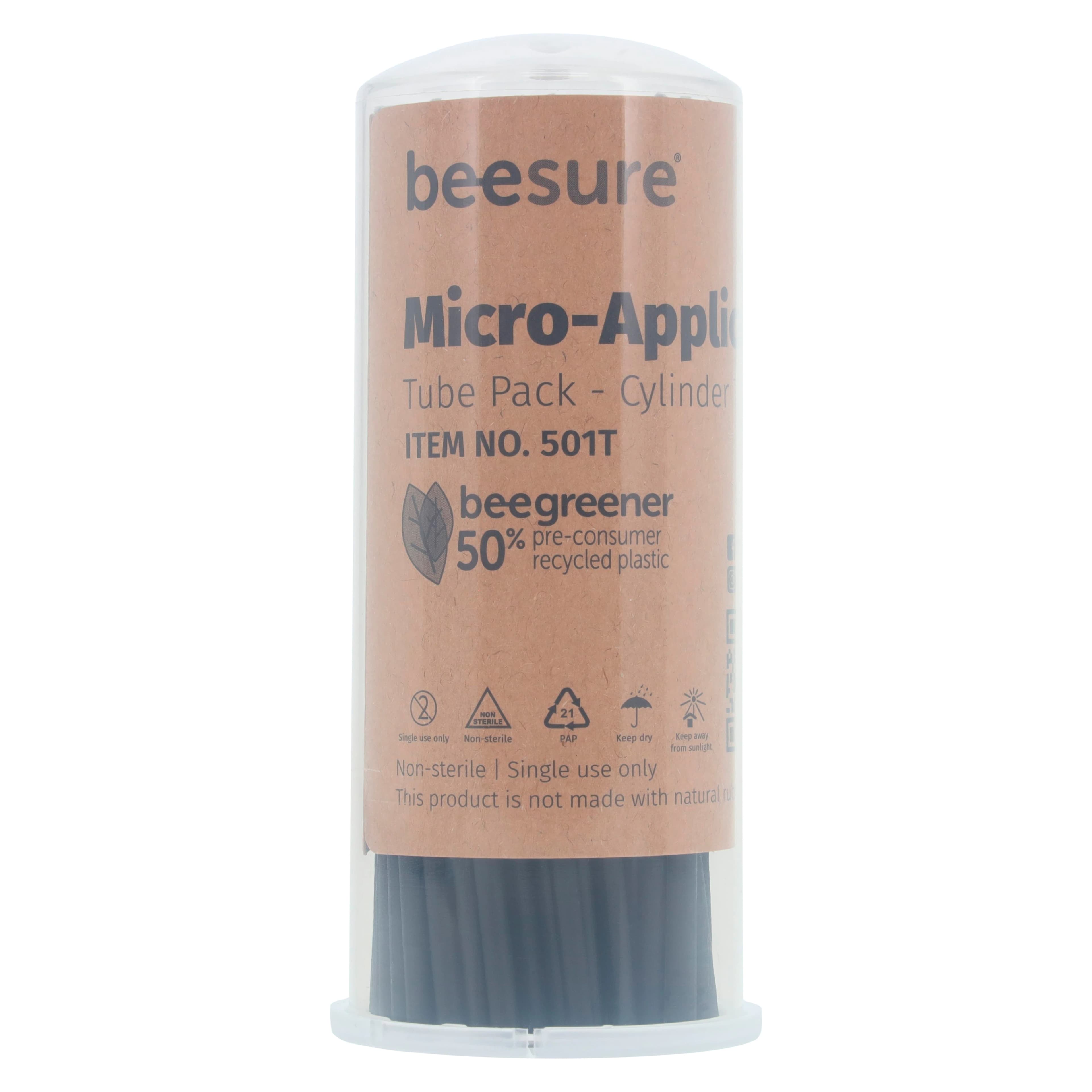 BeeSure Micro Applicators, Cylinder Tapered Tip, Black & White, 400/Box, BE501T thumbnail 3