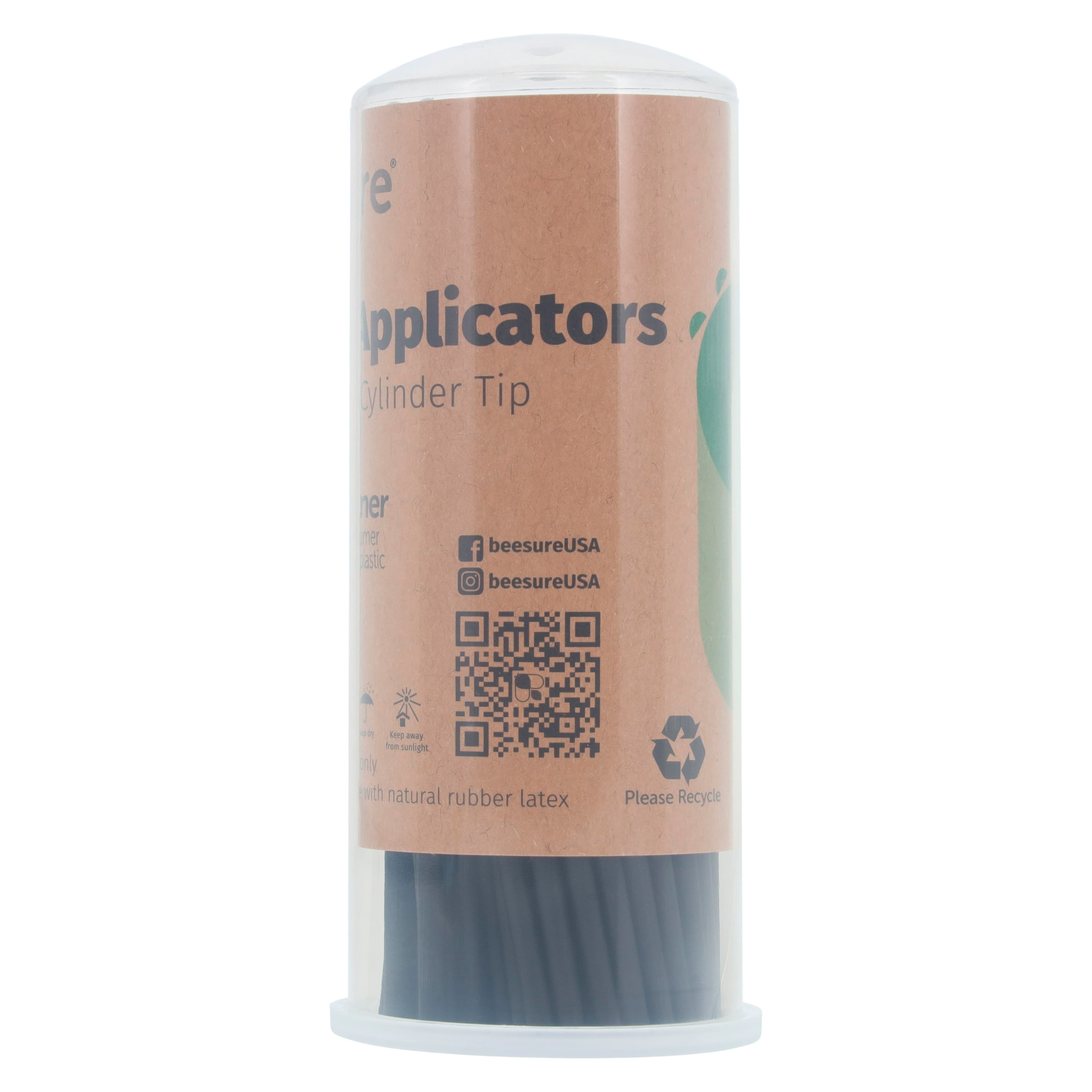 BeeSure Micro Applicators, Cylinder Tapered Tip, Black & White, 400/Box, BE501T thumbnail 4