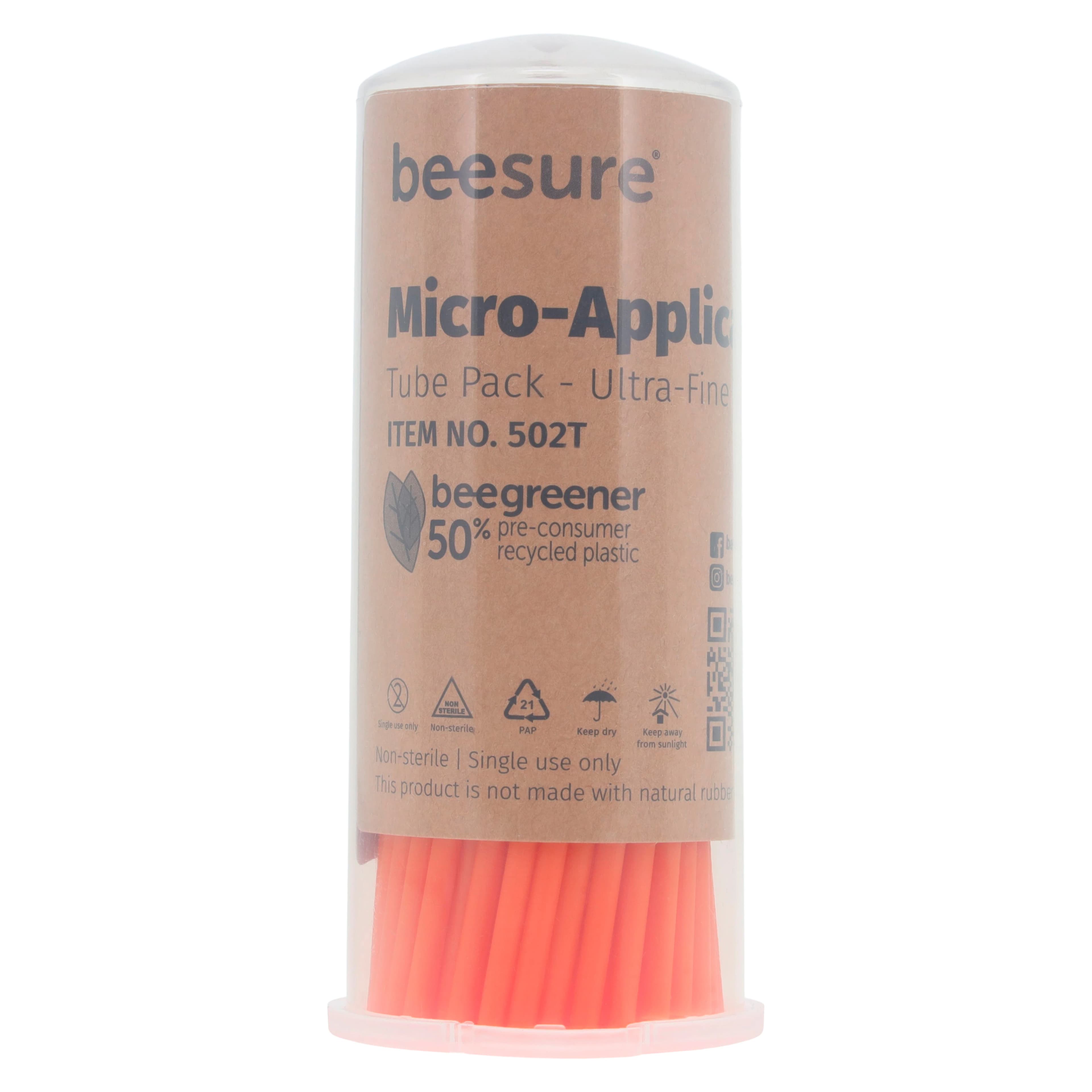 BeeSure Ultra-Fine Micro Applicator Tubes, Orange, 1.5mm, 400/Box, BE502T thumbnail 3