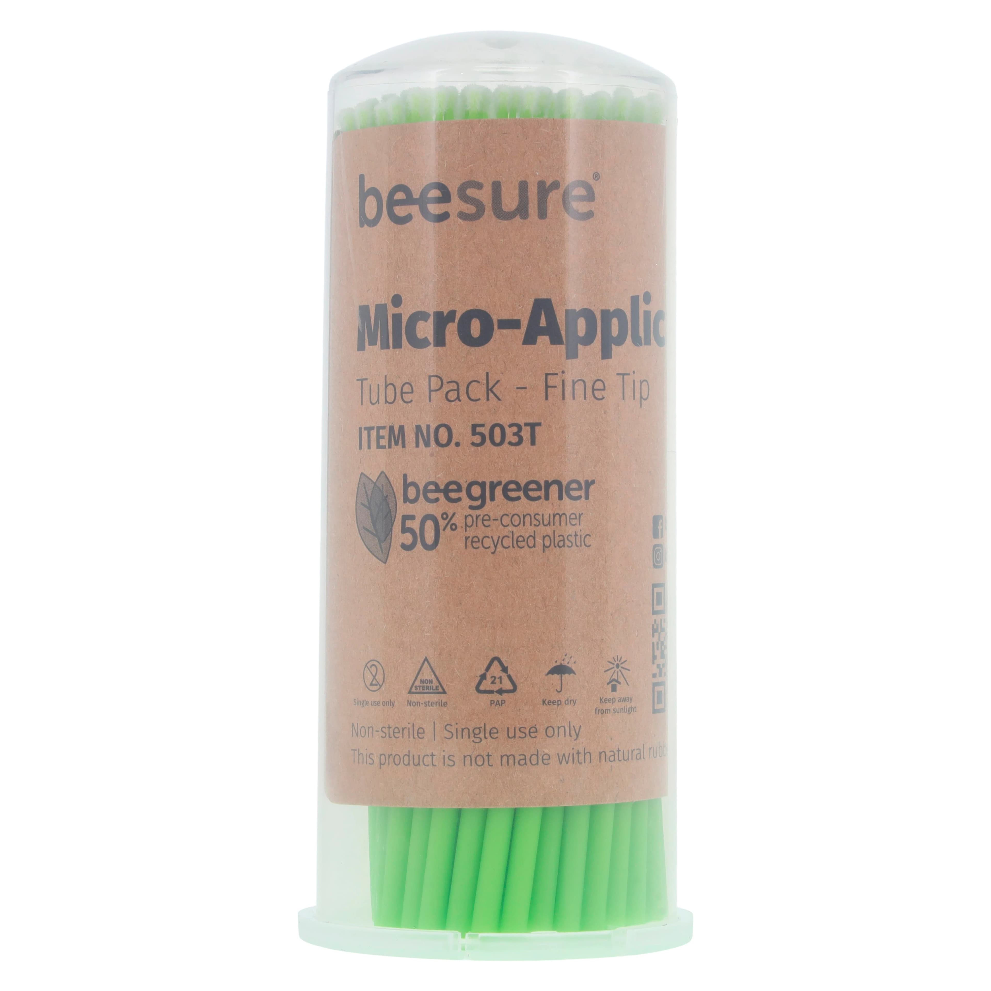 BeeSure Fine Micro Applicator Tubes, 2.0mm, Green, 400/Box, BE503T thumbnail 3